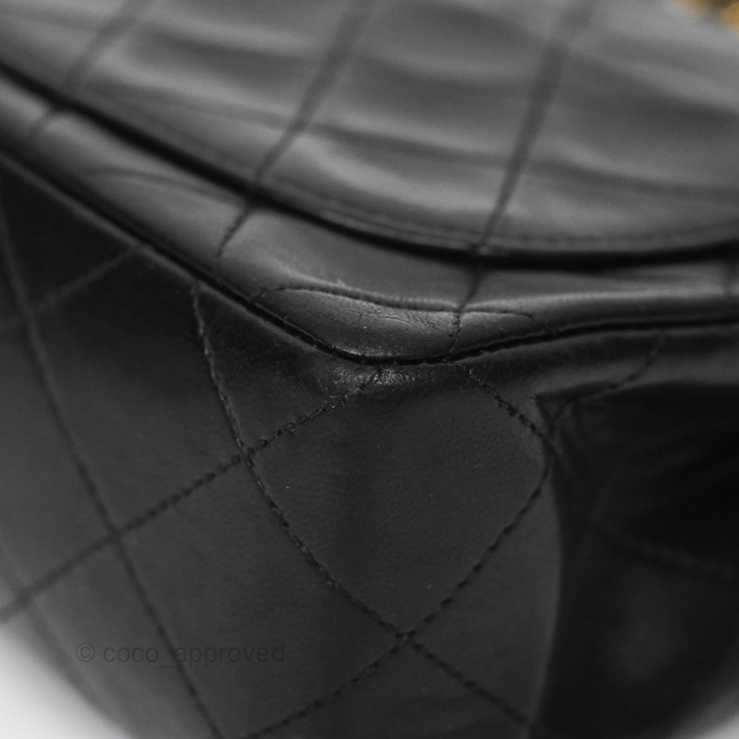 Chanel Vintage Mini Square Black Lambskin 24K Gold Hardware