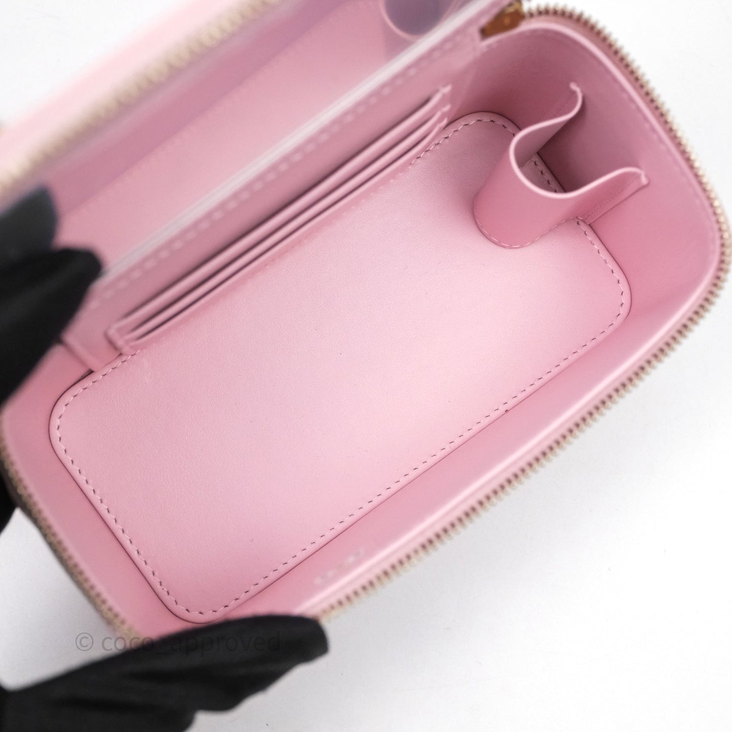Chanel Vanity with Multicolor Resin Chain Pink Lambskin Aged Gold Hardware