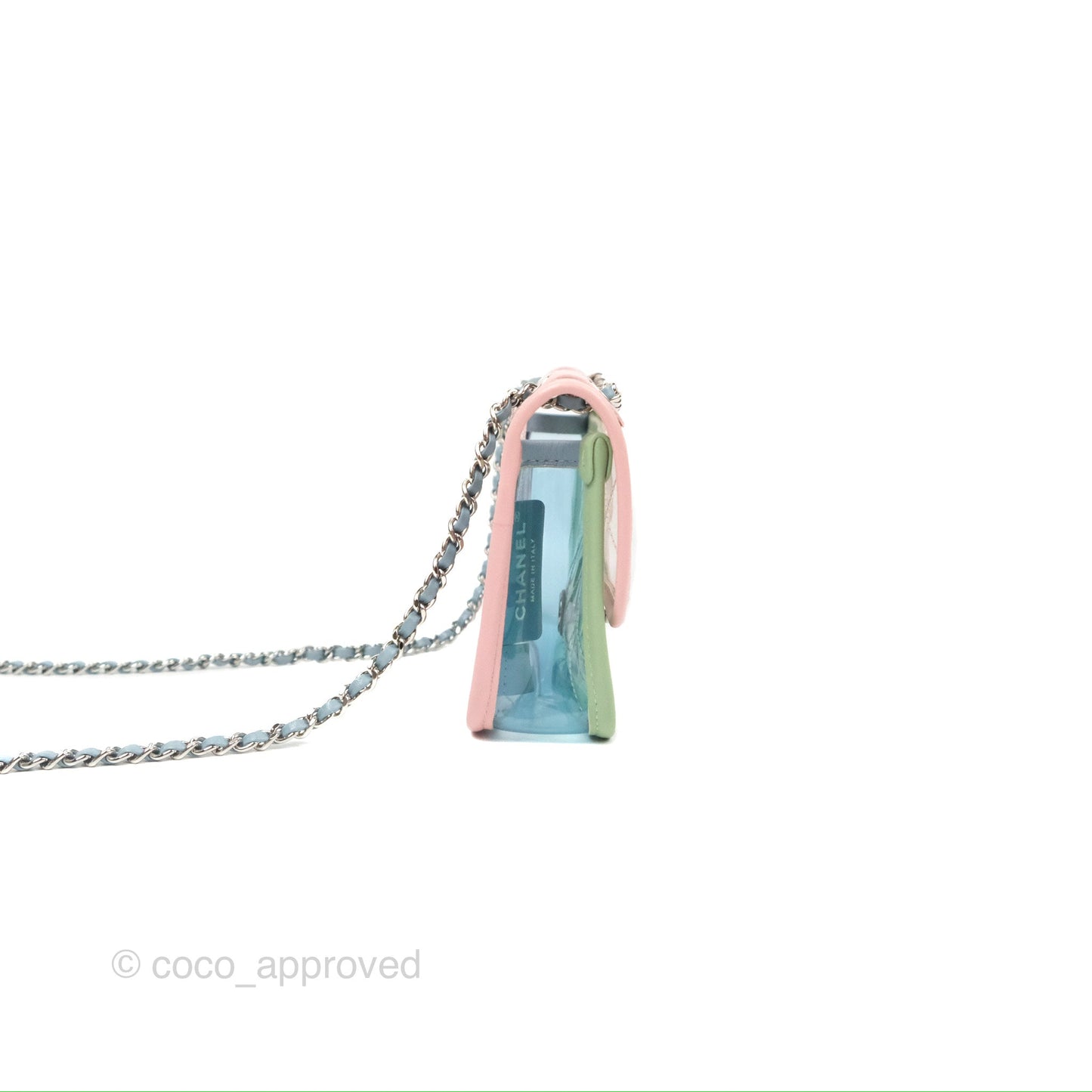 Chanel Mini Coco Splash Flap Bag PVC Lambskin Pink/Blue/Green Silver Hardware