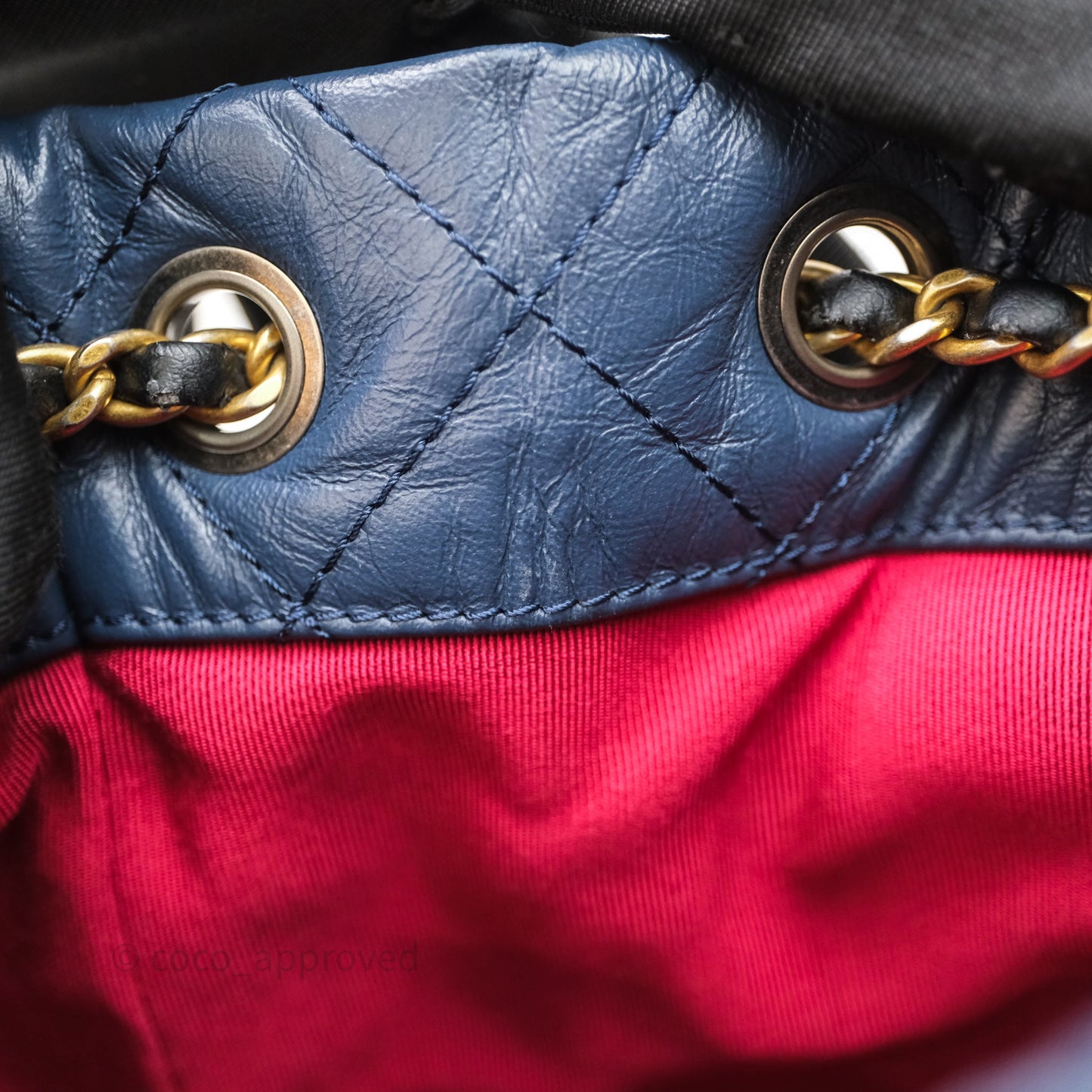 Chanel Gabrielle Backpack Blue Aged Calfskin Small