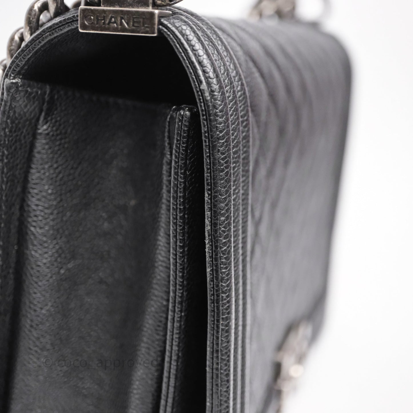Chanel Quilted New Medium Boy Black Caviar Ruthenium Hardware