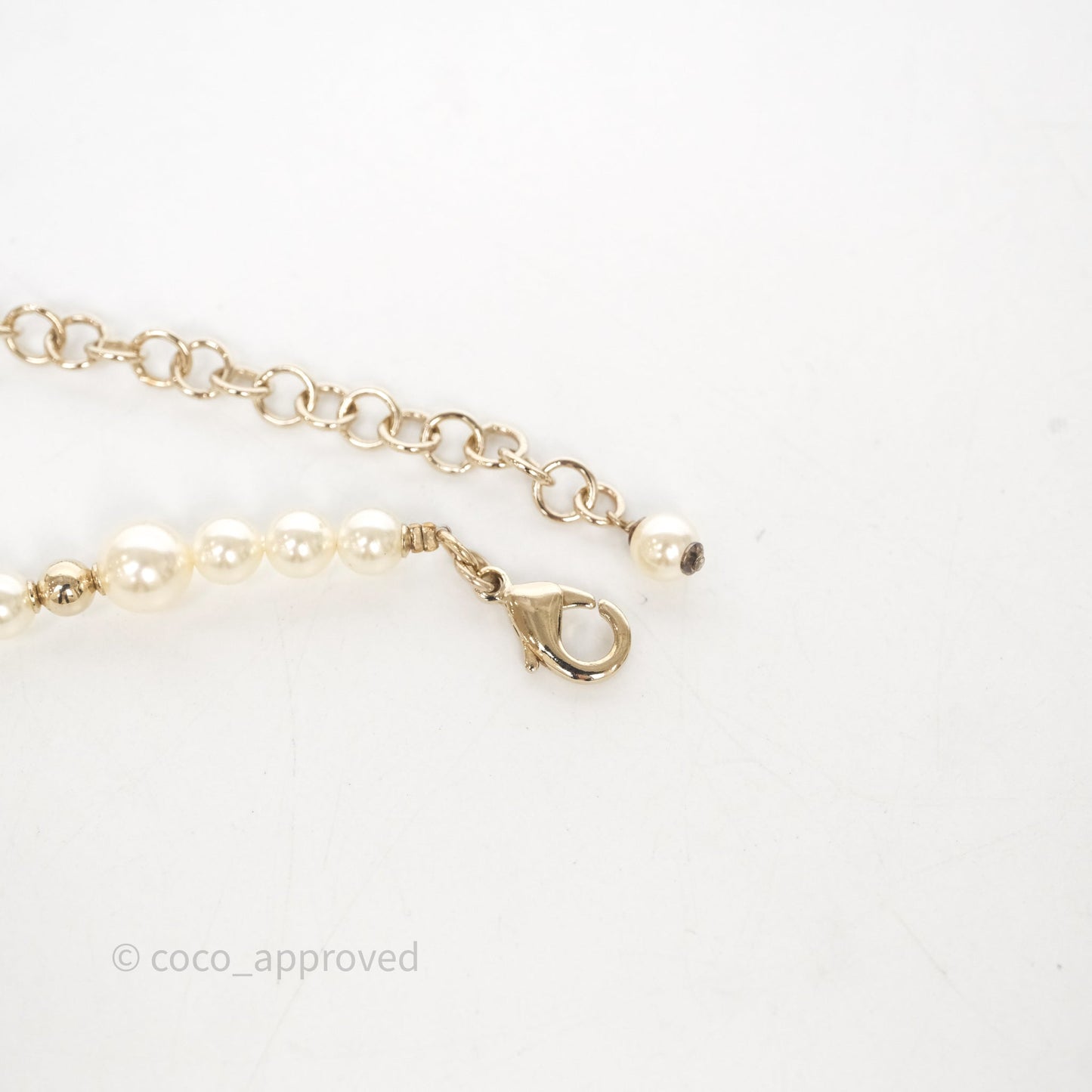 Chanel Crystal CC Star Pearl Choker Gold Tone 23A