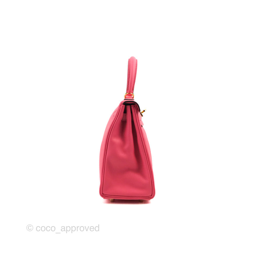 Hermès Retourne Kelly 25 Veau Swift Rose Azalee Gold Hardware