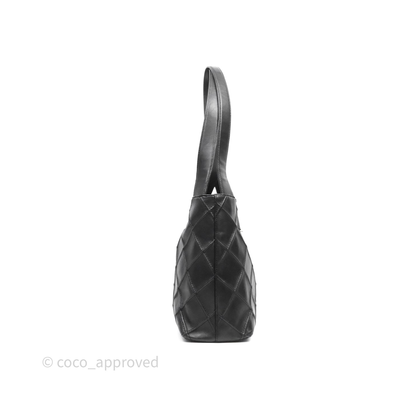 Chanel Vintage Quilted Kelly Waffle Bag Silver Hardware