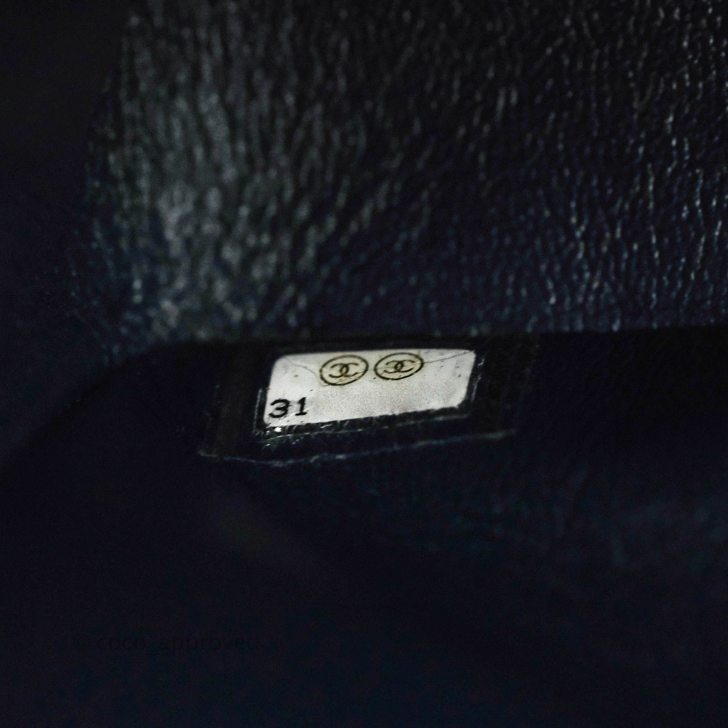 Chanel Quilted M/L Medium Double Flap Navy Caviar Gold Hardware