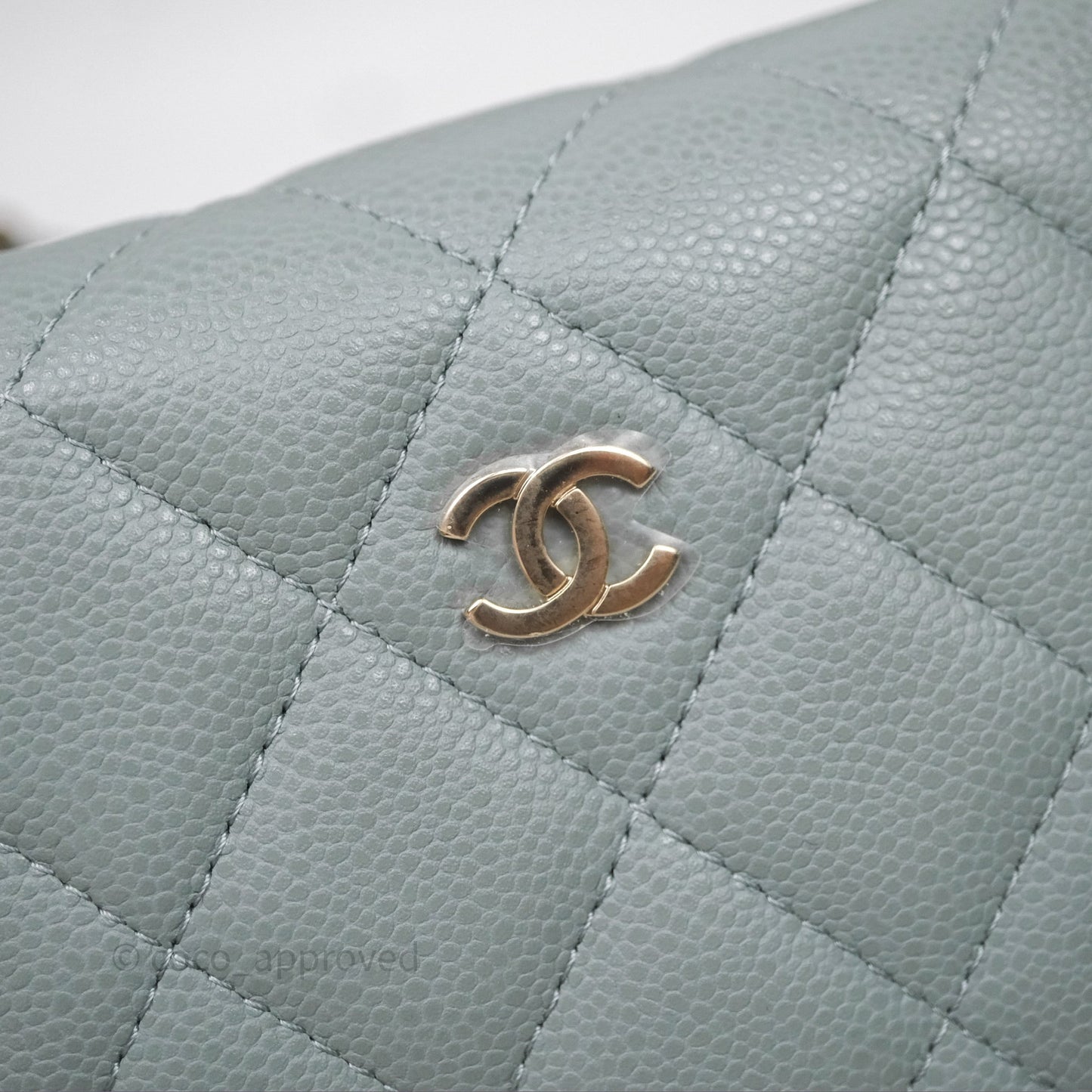 Chanel Hobo With Chain Quilted Tiffany Green Grey Caviar Gold Hardware