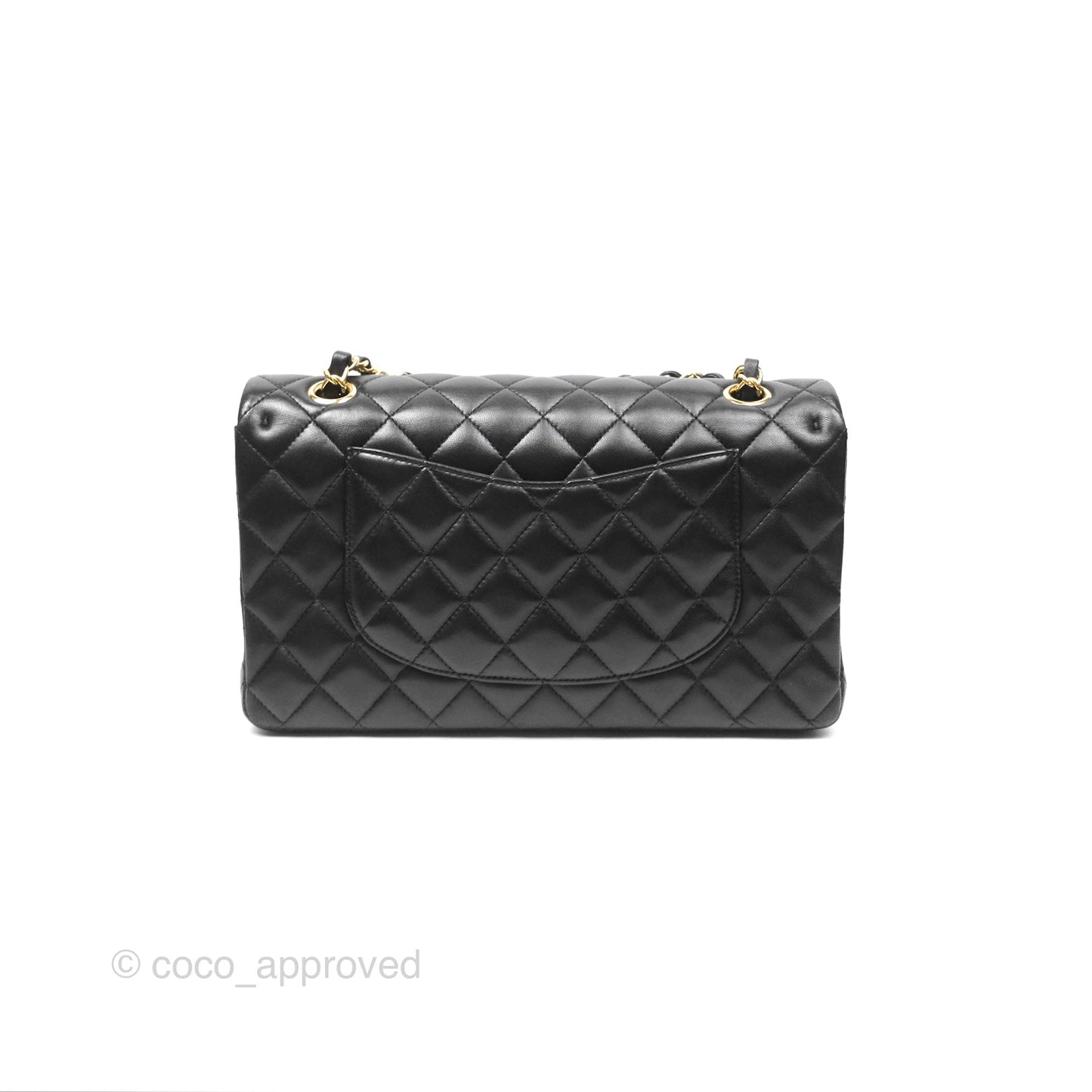 Chanel Classic M/L Medium Flap Quilted Black Lambskin Gold Hardware