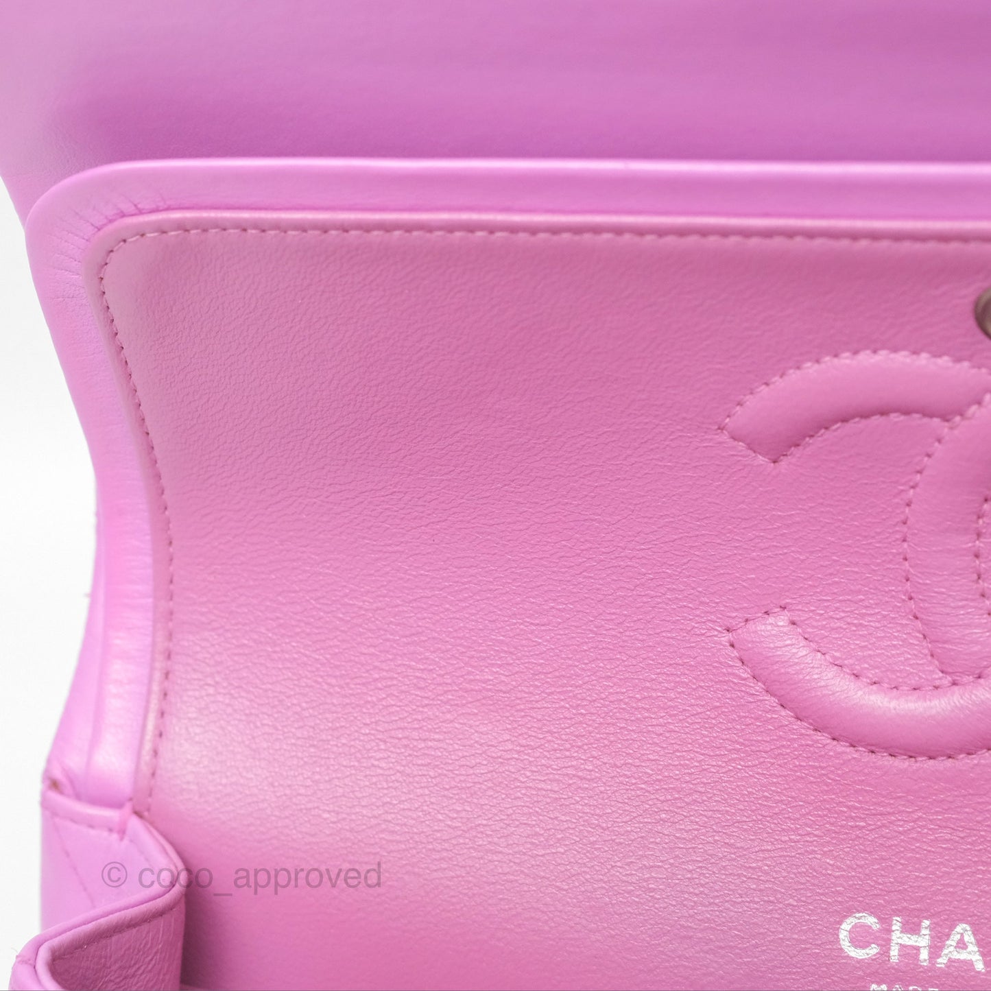 Chanel Medium Classic Flap Quilted Purple Lambskin Silver Hardware
