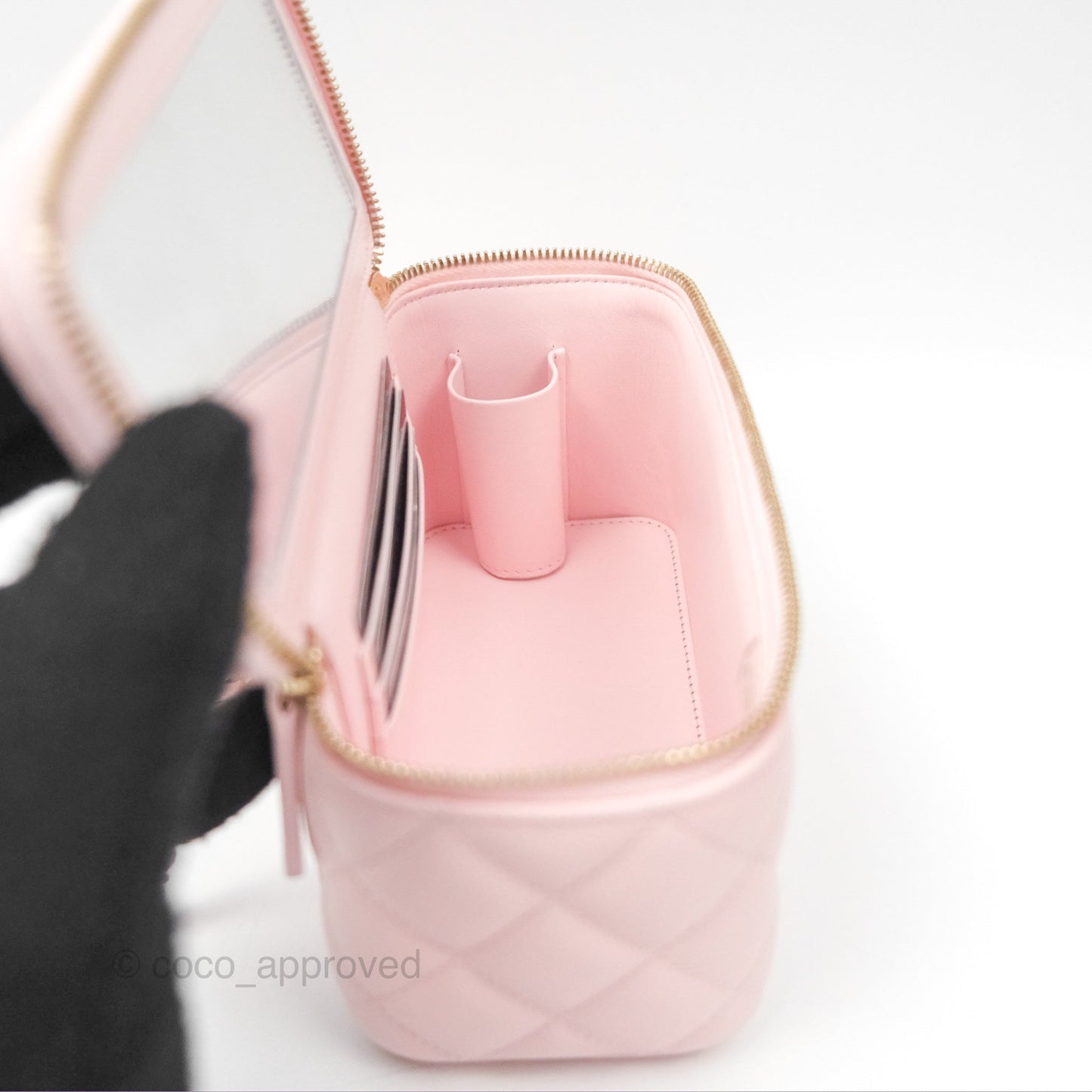 Chanel Classic Vanity With Chain Pink Caviar Gold Hardware
