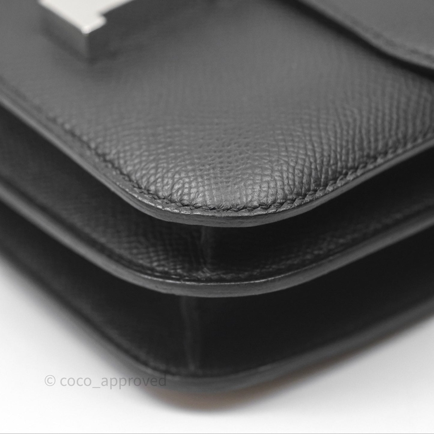 Hermès Constance Mini 18cm Mirror Noir 89 Epsom Palladium Hardware