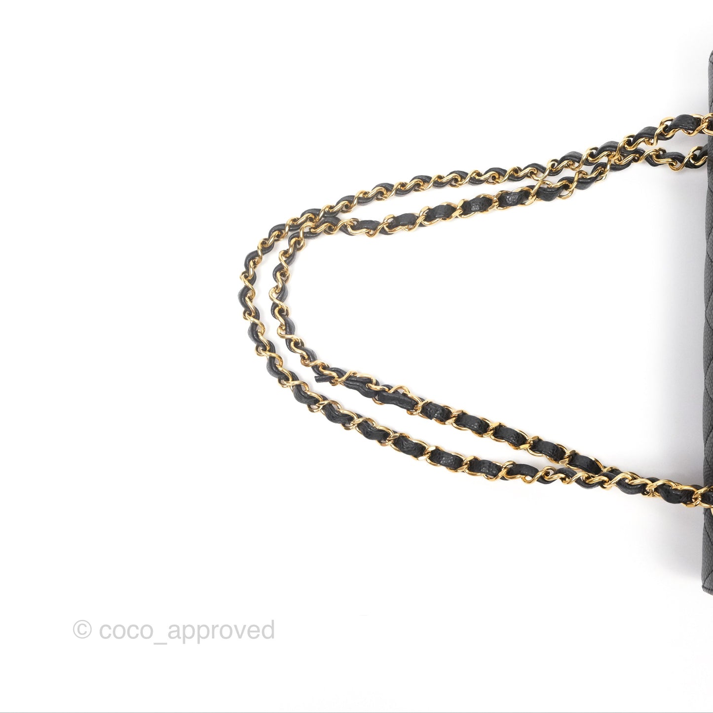 Chanel Classic M/L Medium Flap Quilted Black Caviar Gold Hardware