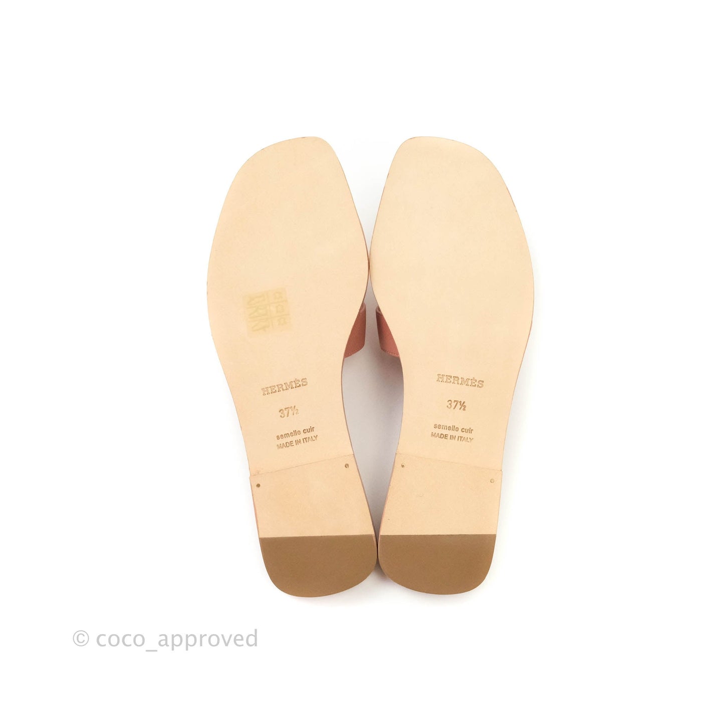 Hermès Oran Sandals in Epsom Rose Aube Pink Size 37.5