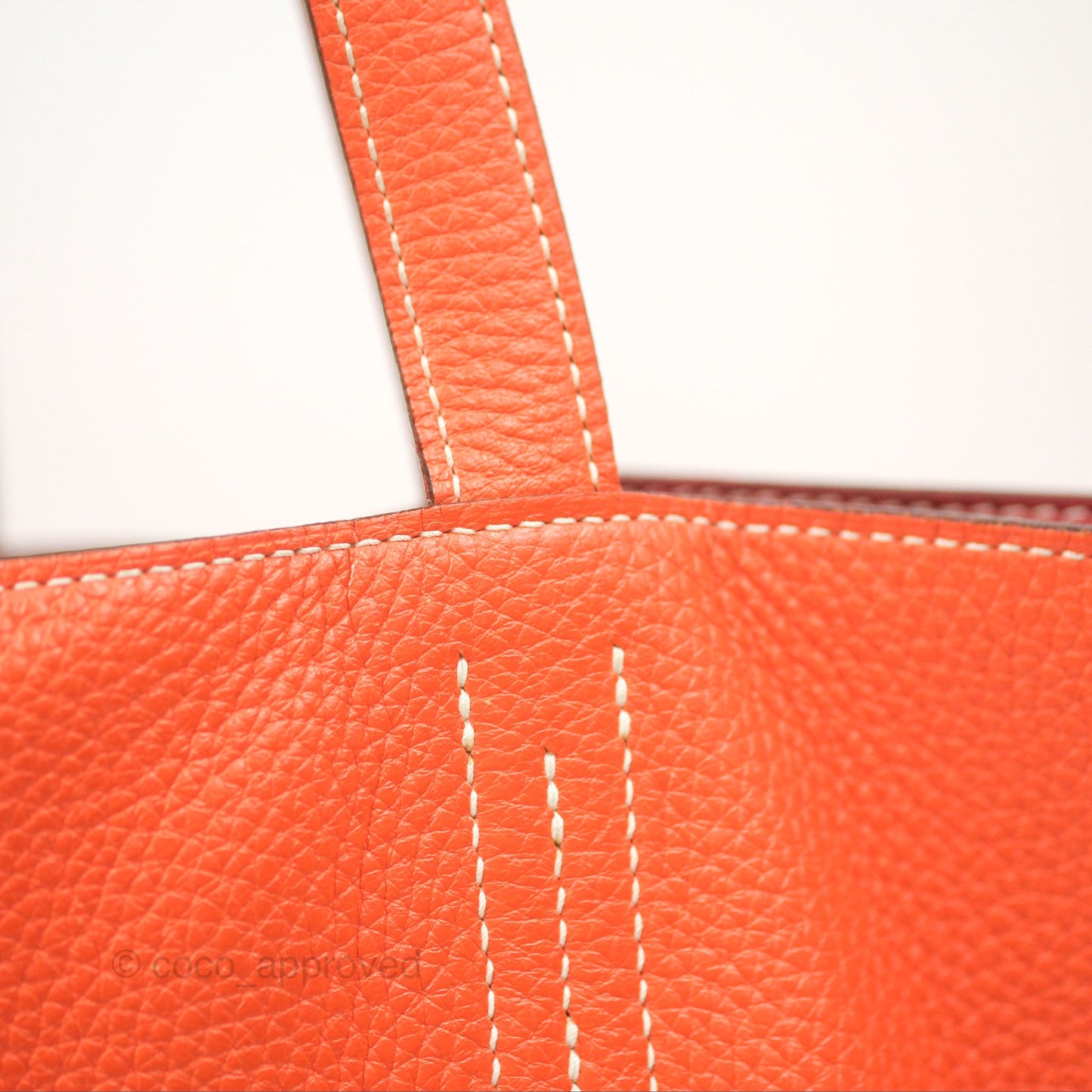 Hermès Double Sens Tote 36 Rouge Casaque Orange Crevette Clemence