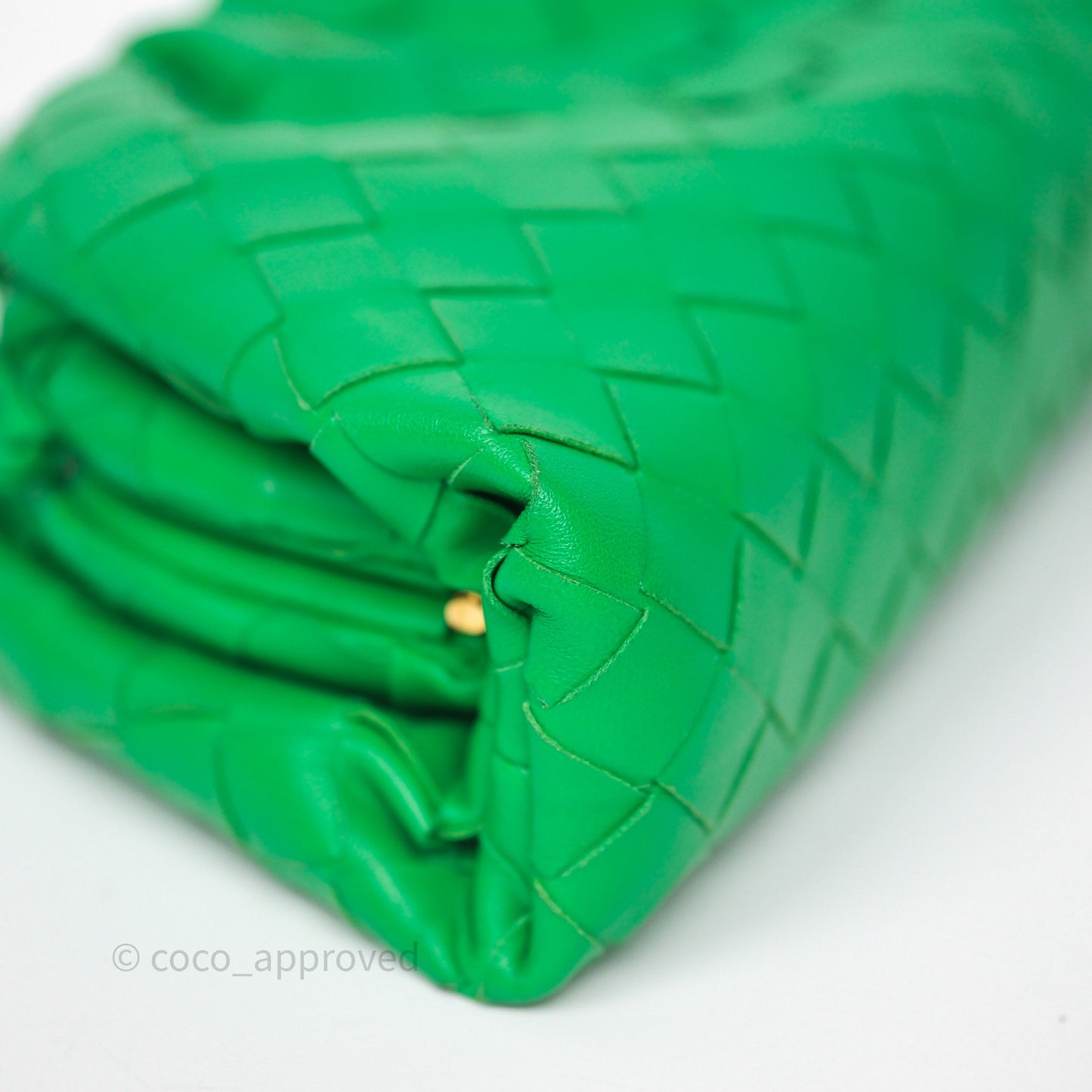Bottega Veneta Mini Pouch Green Intrecciato Lambskin