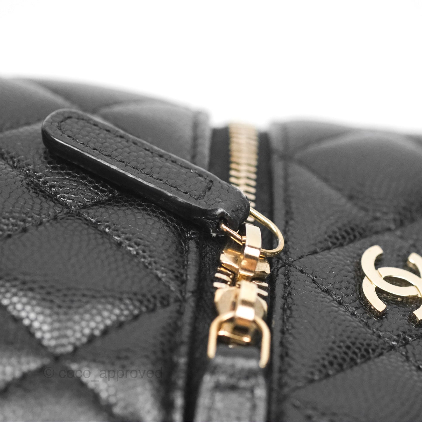 Chanel Vanity Phone Holder With Chain Black Caviar Gold Hardware