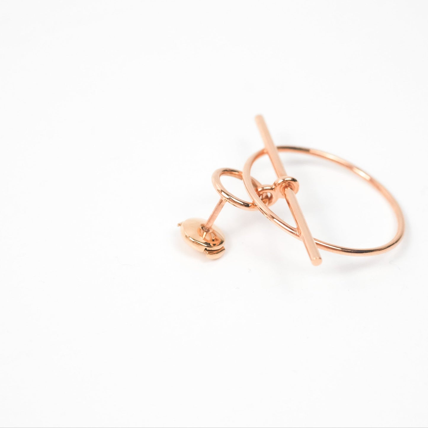 Hermès Loop Earrings Small Model Rose Gold