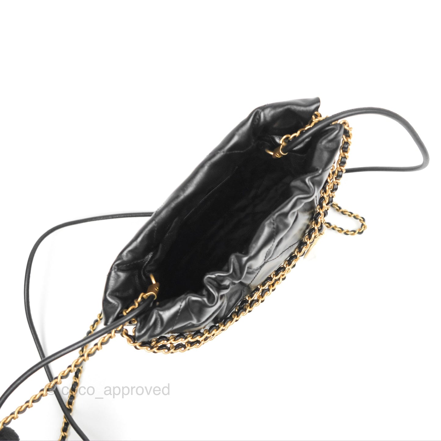 Chanel 22 Mini Bag Black Crumpled Calfskin