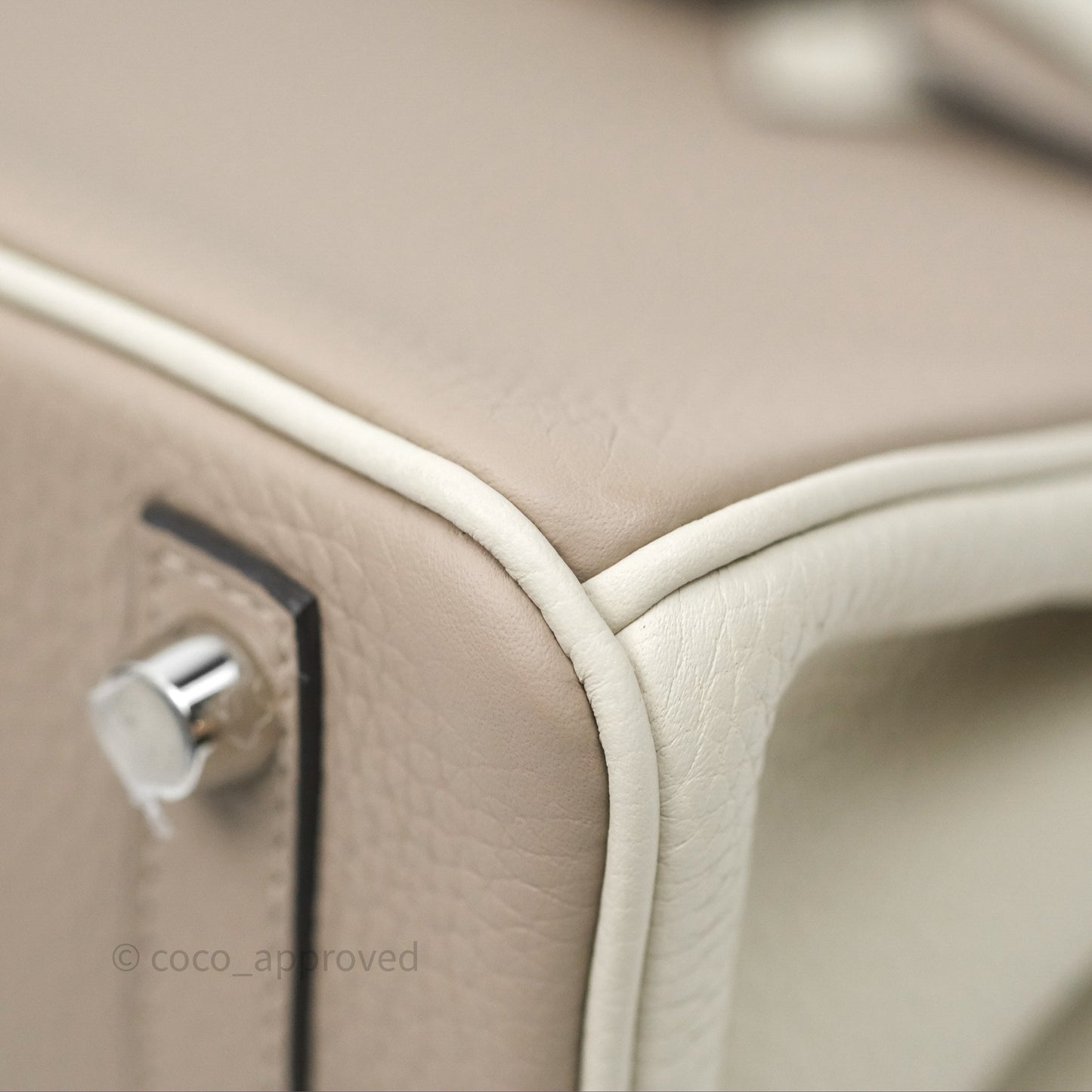 Hermès Birkin 25 Special Order Retourne Gris Tourterelle 81 / Beton 8L Clemence Brushed Palladium Hardware