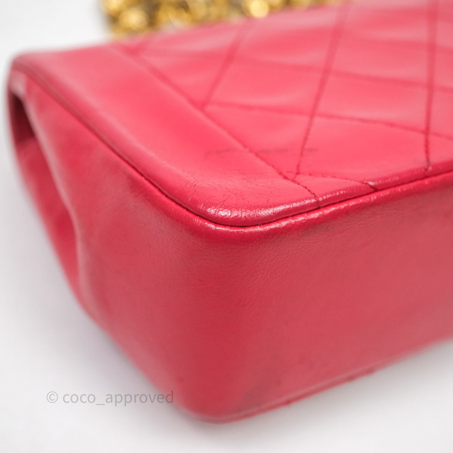 Chanel Vintage Mini Bijoux Chain Flap Bag Red Gold Hardware