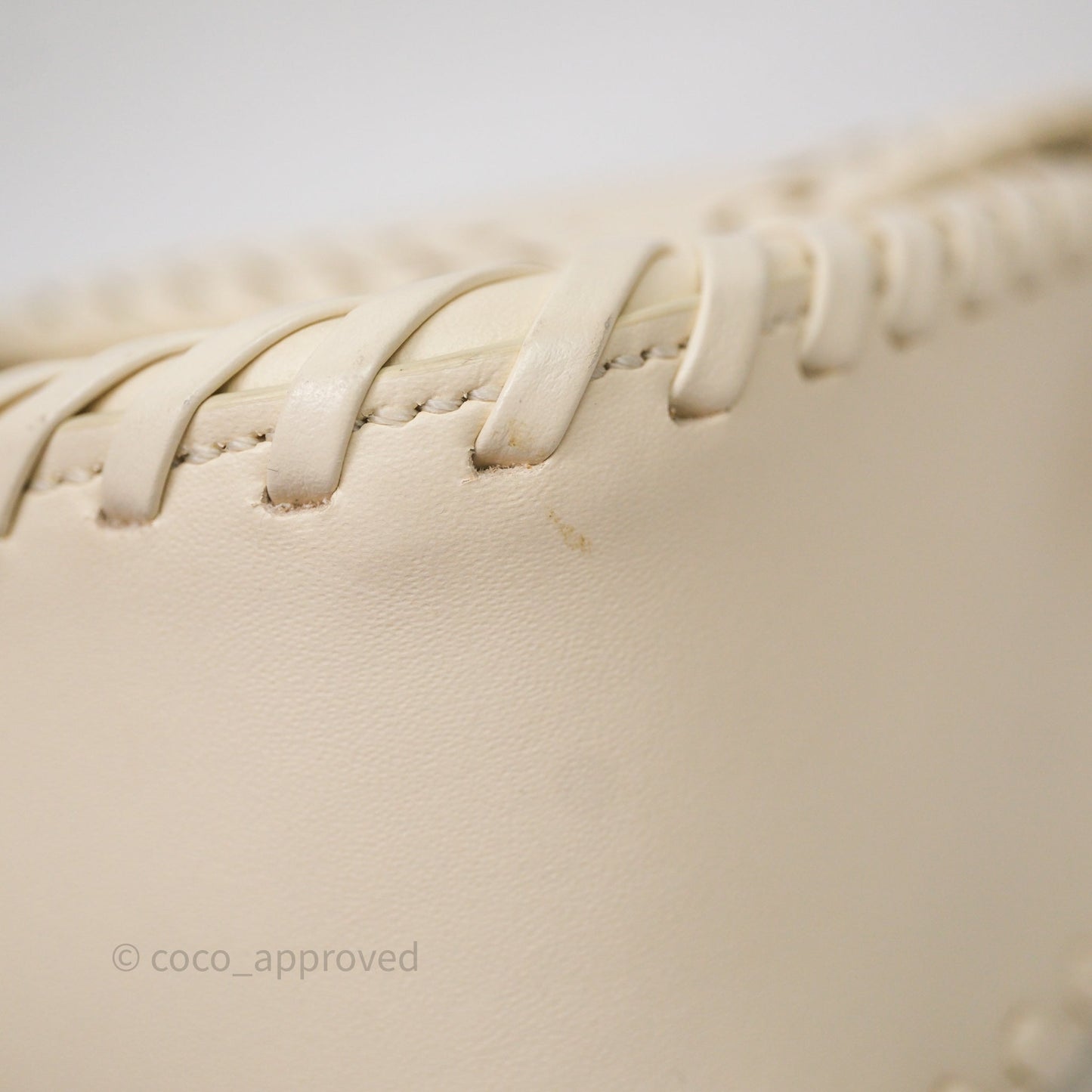 Fendi Braided Leather Baguette Bag Ivory Gold Hardware
