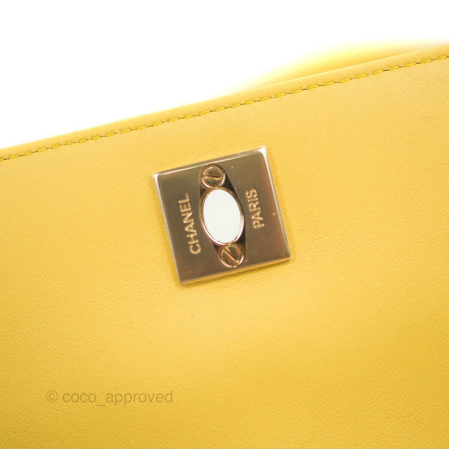 Chanel Side Packs Shoulder Bags Yellow White Lambskin Gold Hardware 19S