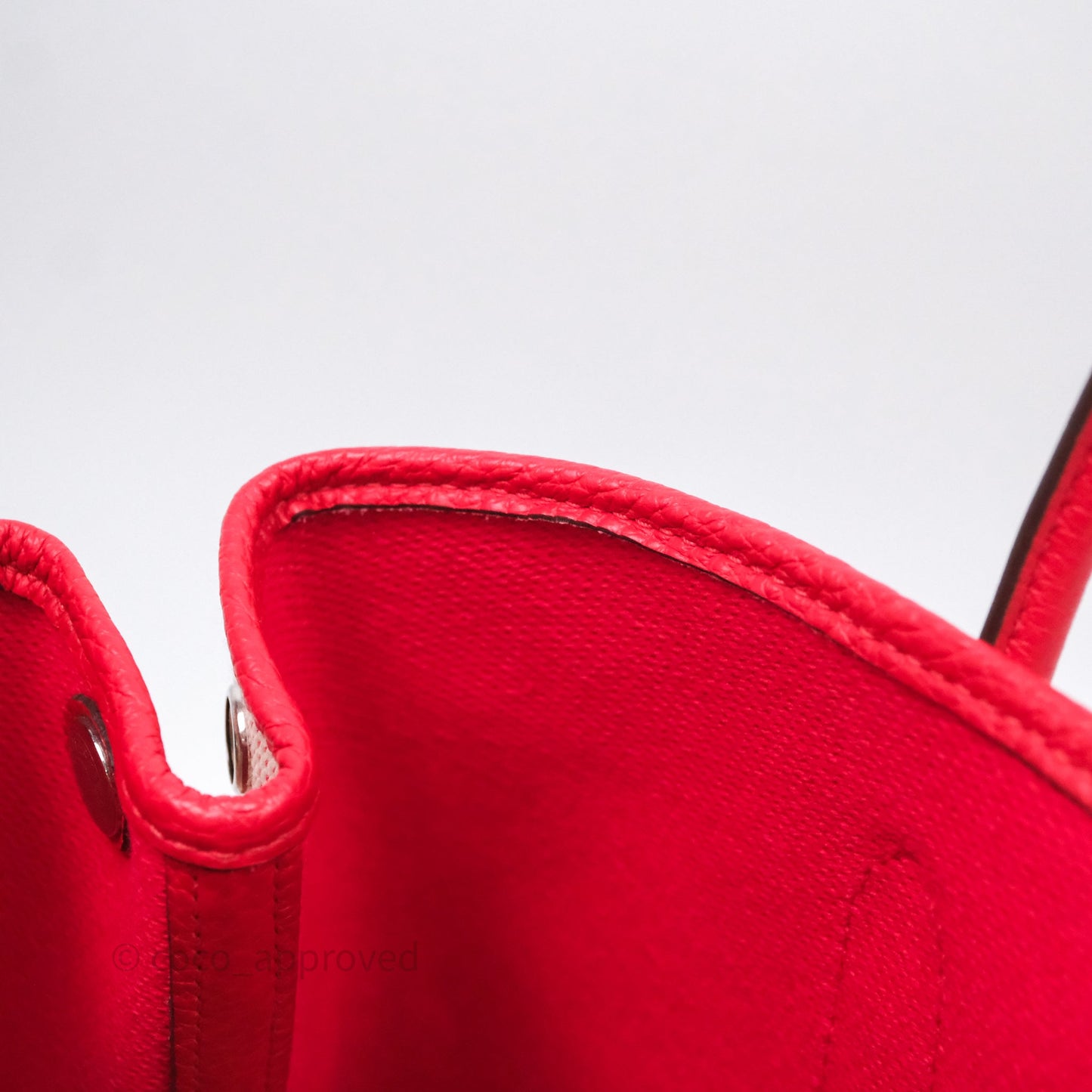 Hermès Garden Party 30 Canvas Rouge Grenade Palladium Hardware