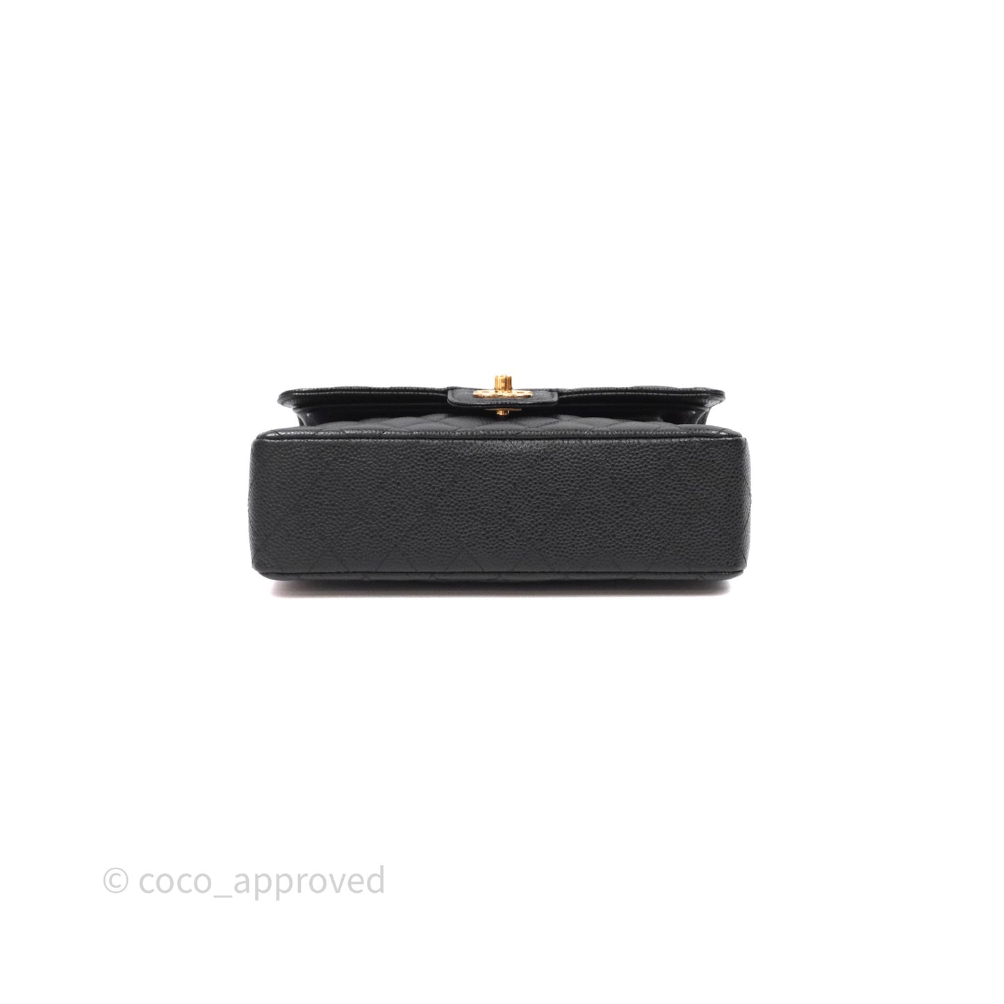 Chanel Small S/M Classic Flap Quilted Black Caviar Gold Hardware