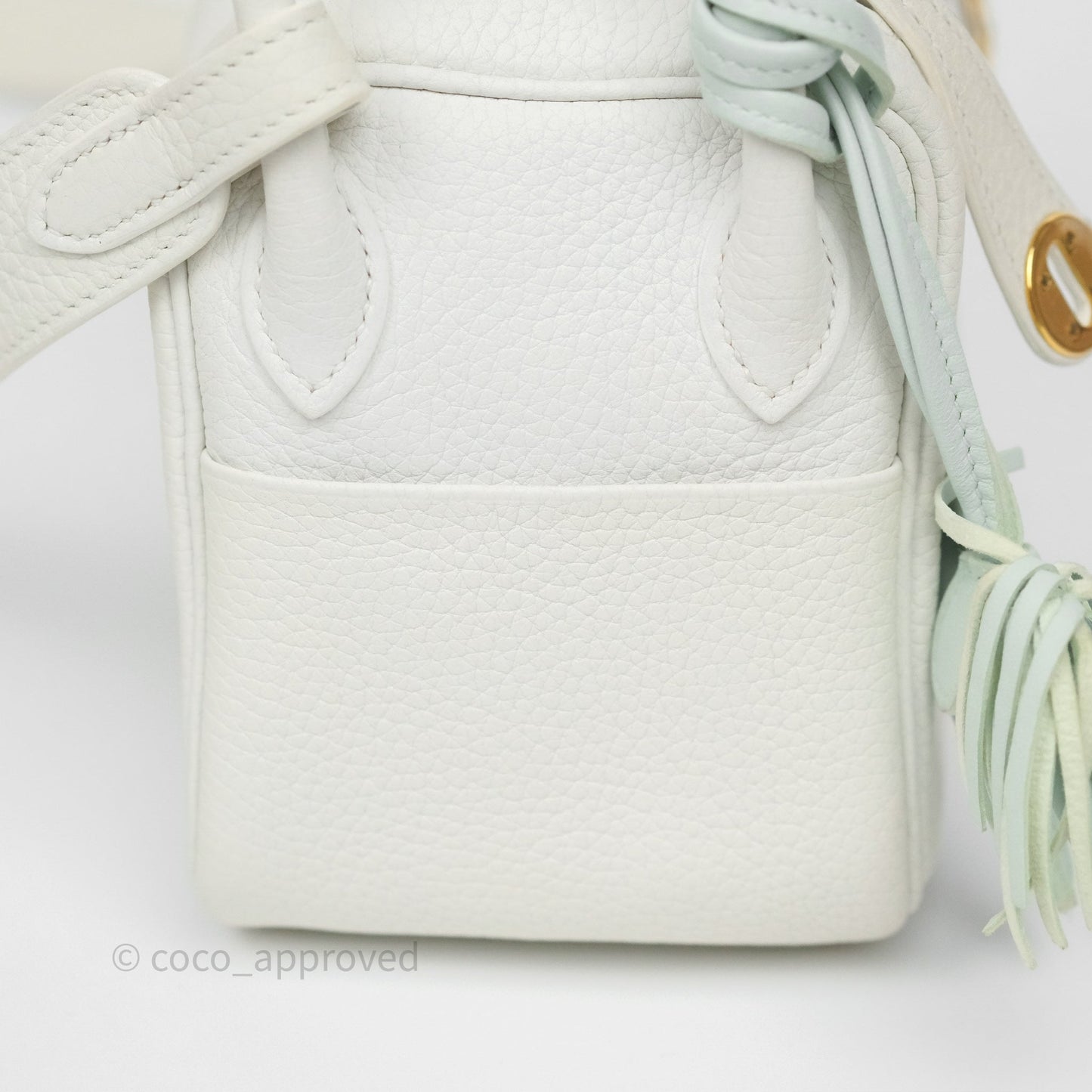 Hermès Mini Lindy 20 New White 0U Clemence Gold Hardware