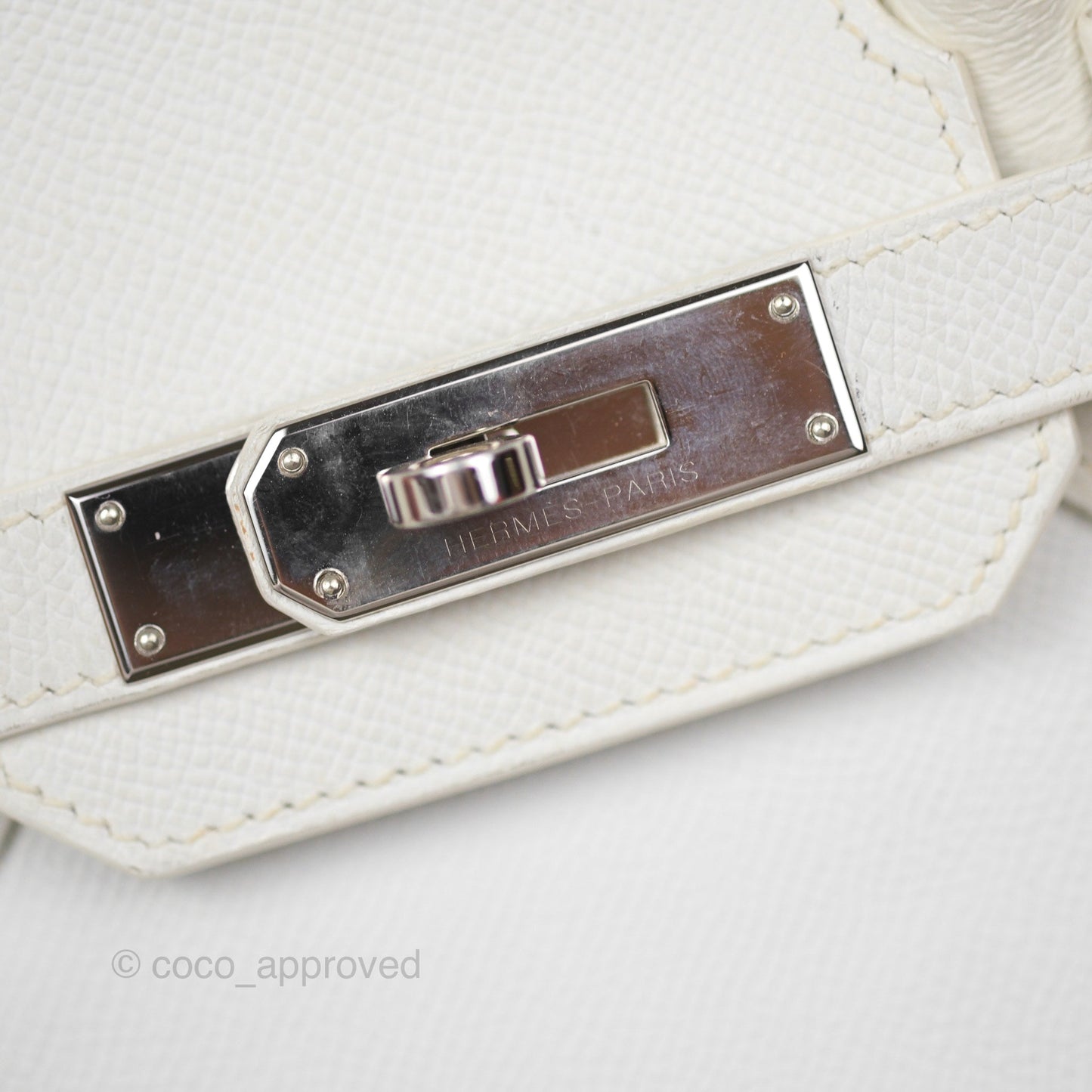 Hermès Birkin 30 Retourne White Epsom Palladium Hardware