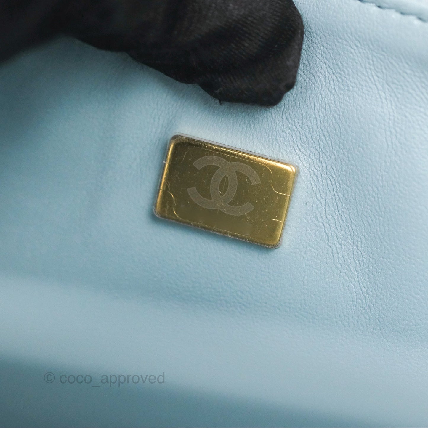 Chanel Small Classic Quilted Flap Light Blue Caviar Gold Hardware