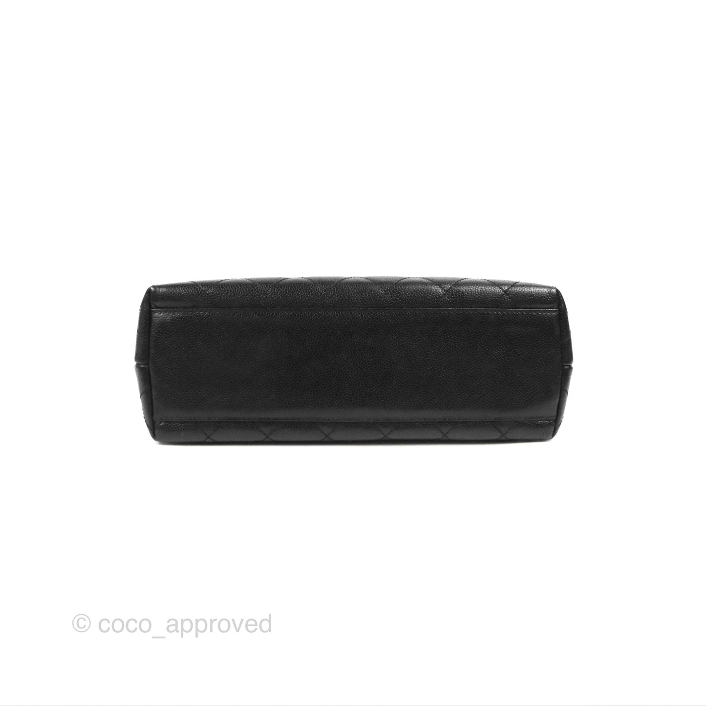 Chanel Vintage Kelly Quilted Flap Black Caviar 24K Gold Hardware