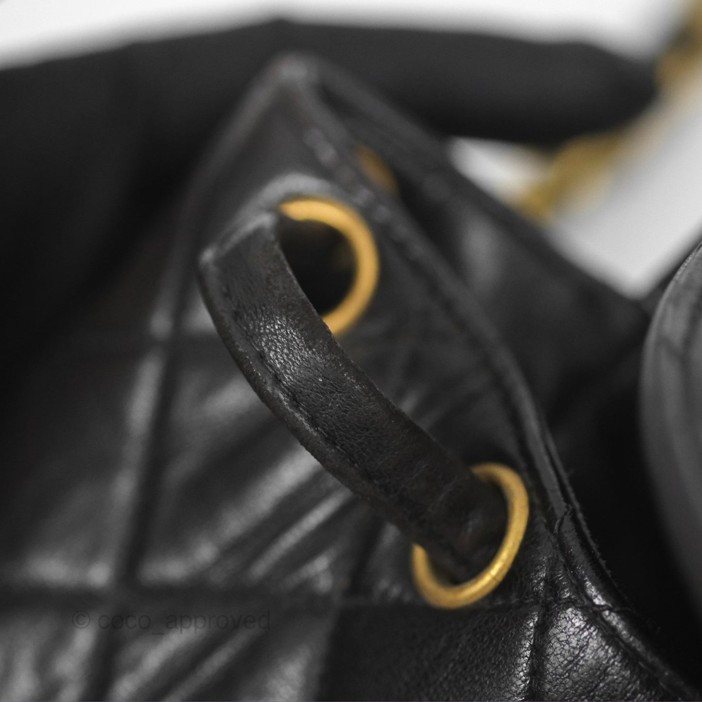 Chanel Vintage CC Duma Backpack Black Lambskin 24K Gold Hardware