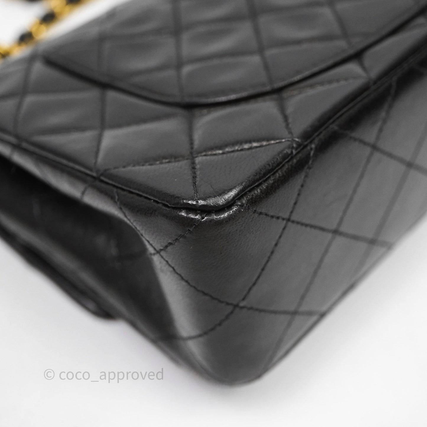 Chanel Vintage Classic Small Flap Bag Black Lambskin 24K Gold Hardware