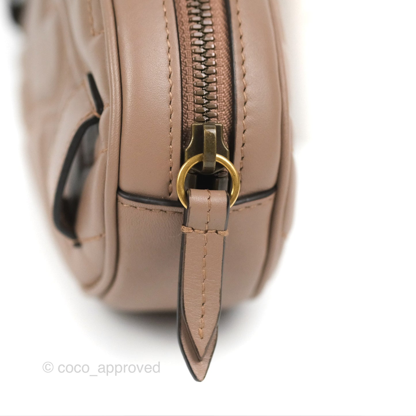Gucci GG Marmont Matelassé Oval Belt Bag Dusty Pink