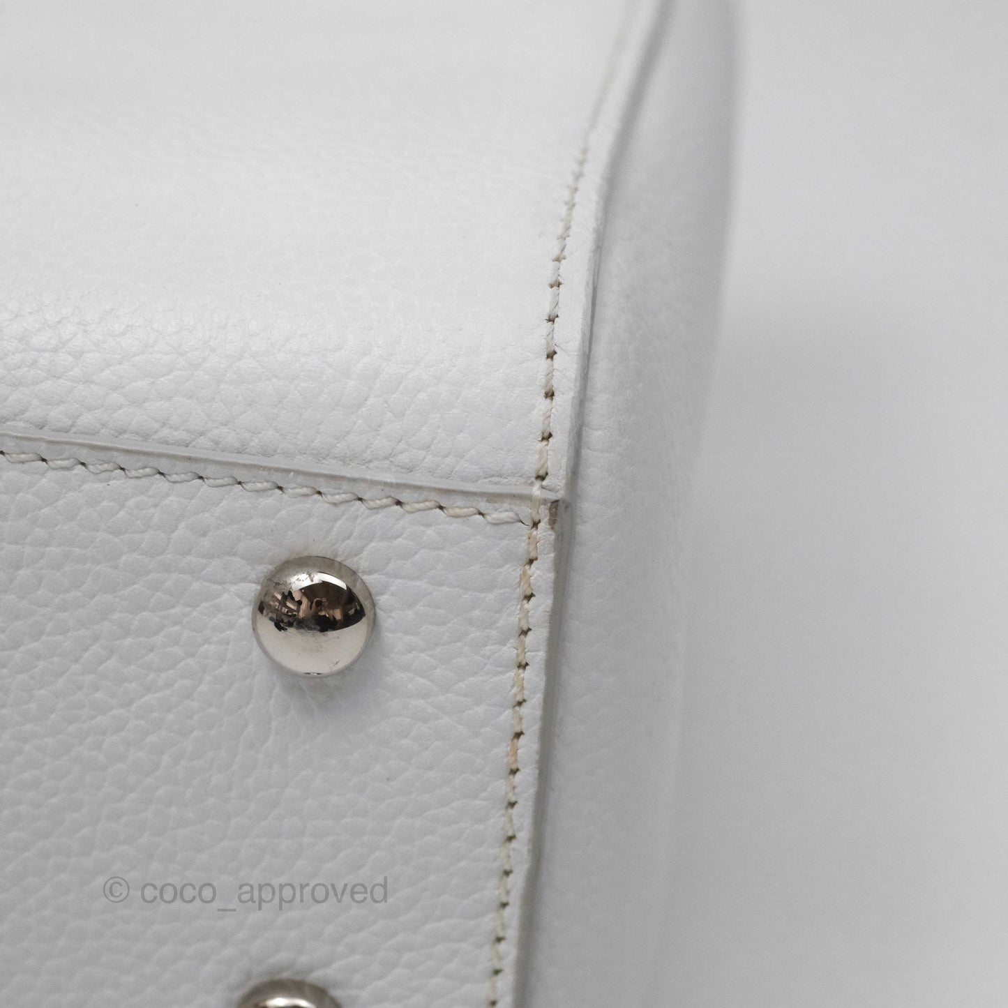 Chanel Mini Neo Executive Shopper Tote White Grained Calfskin Silver Hardware