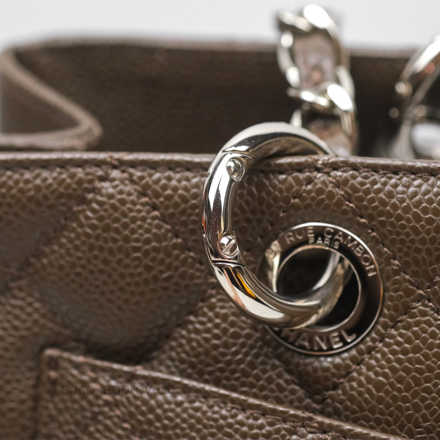 Chanel GST Chocolate Brown Caviar Silver Hardware