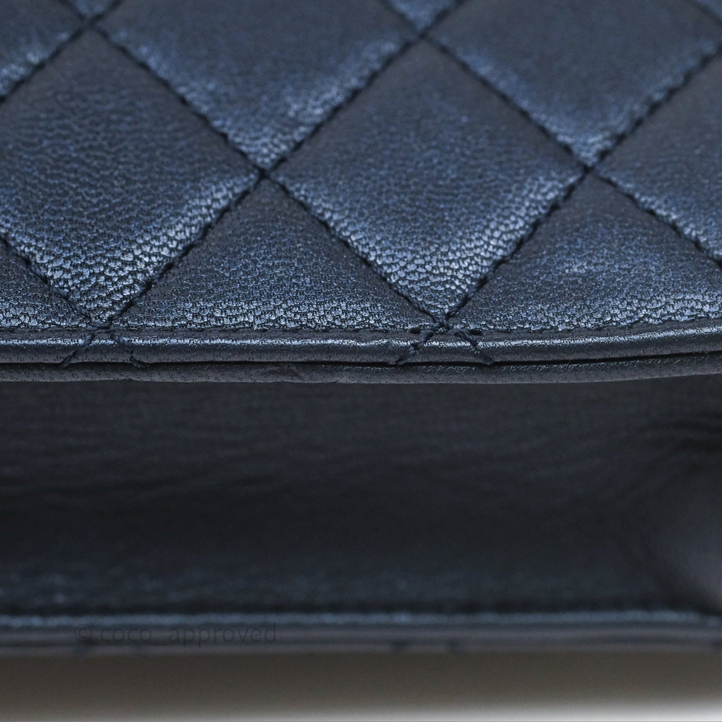 Chanel Quilted Chic Pearls Flap Iridescent Navy Goatskin Aged Gold Hardware