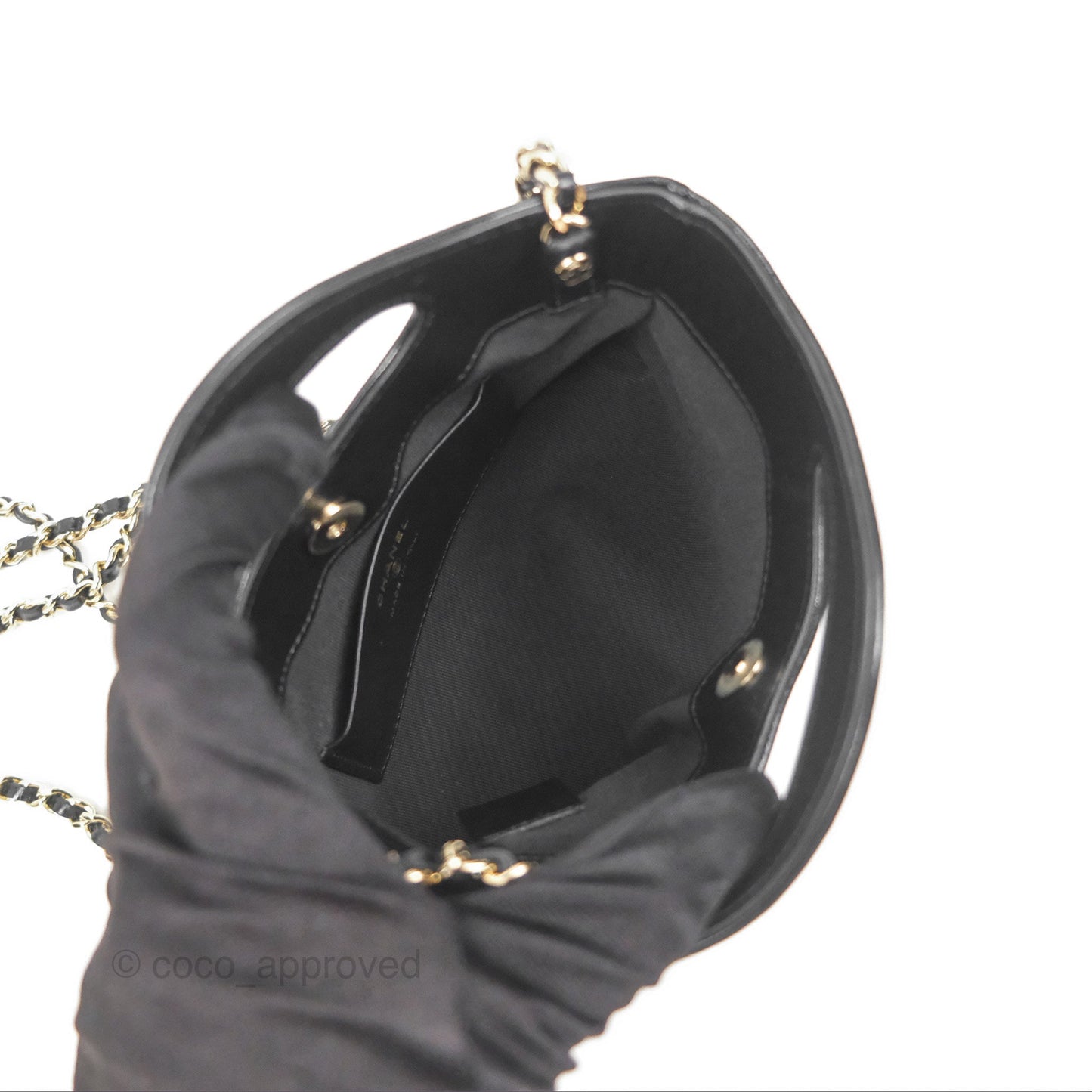 Chanel Nano 31 Black Shiny Lambskin Gold Hardware