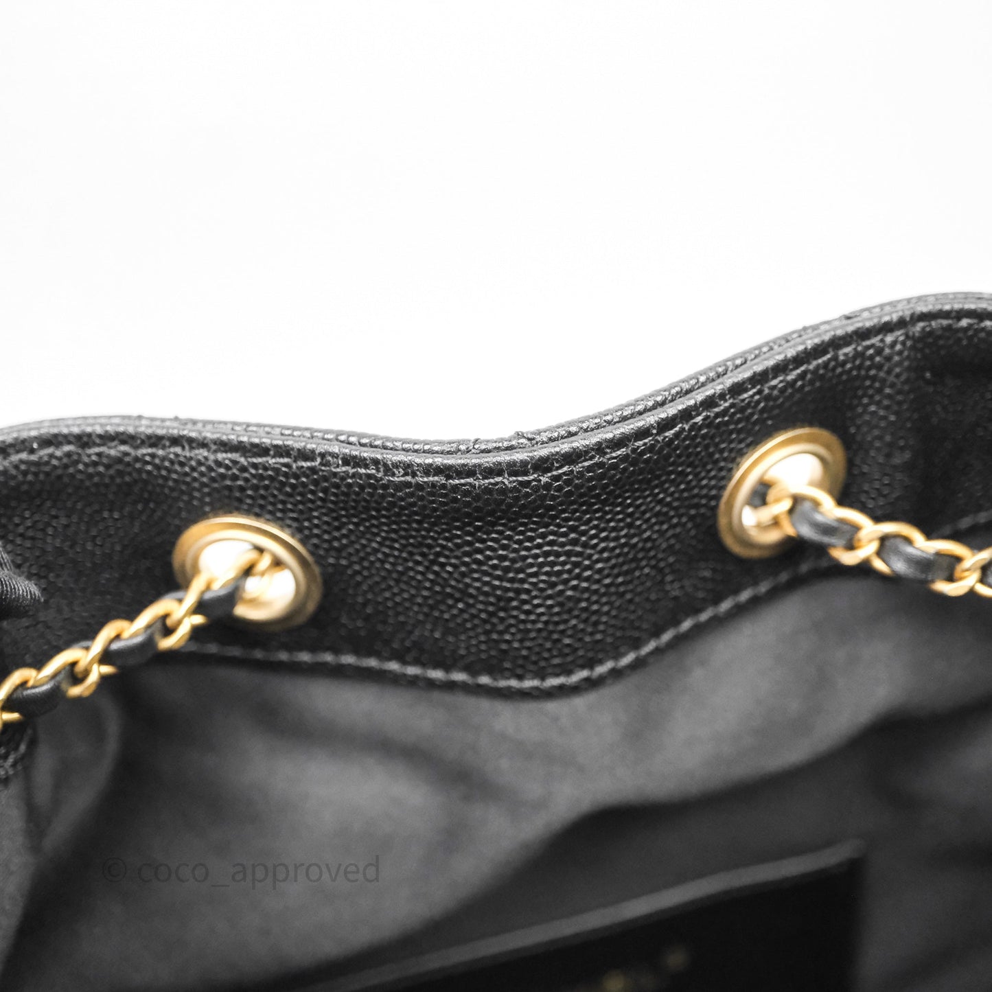 Chanel 25 Medium Black Caviar Aged Gold Hardware