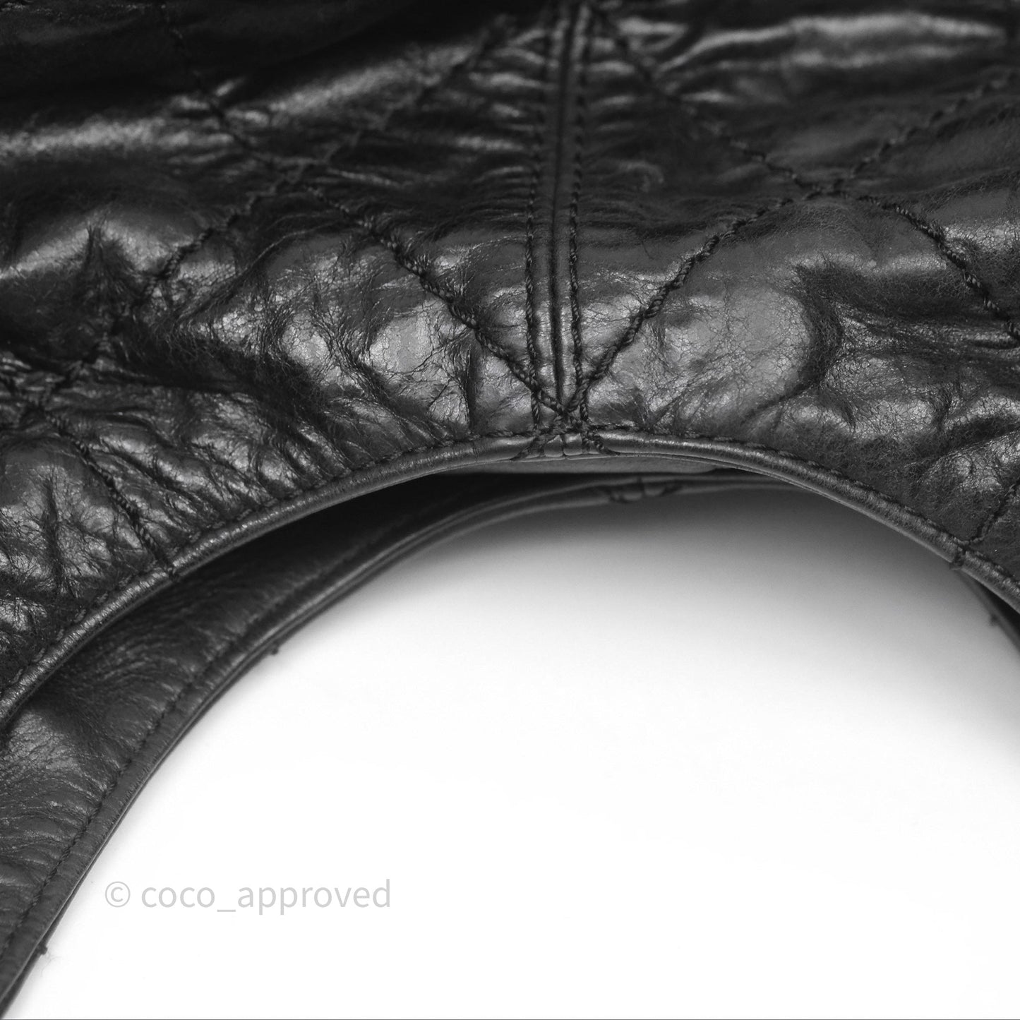 Chanel Quilted Coco Supple Hobo Black Aged Calfskin Ruthenium Hardware