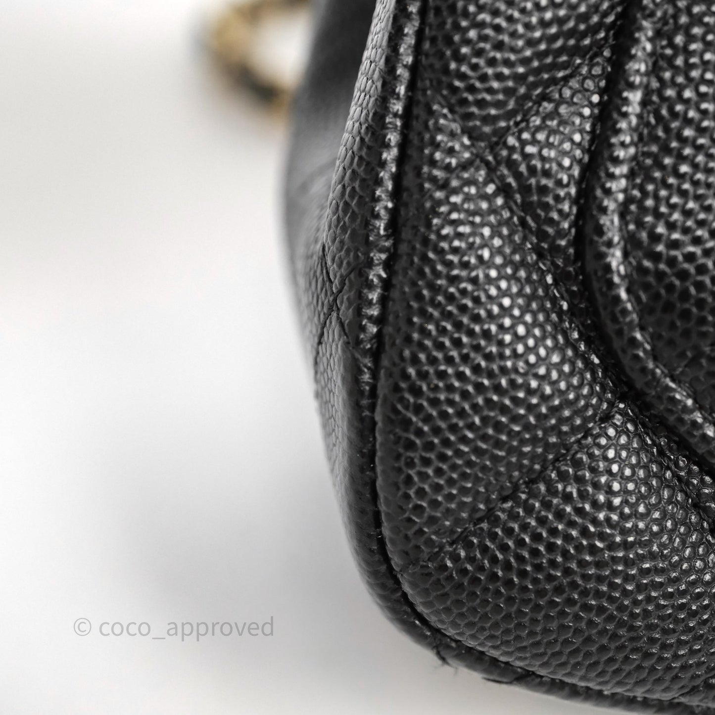 Chanel Mini Square Quilted Black Caviar Gold Hardware