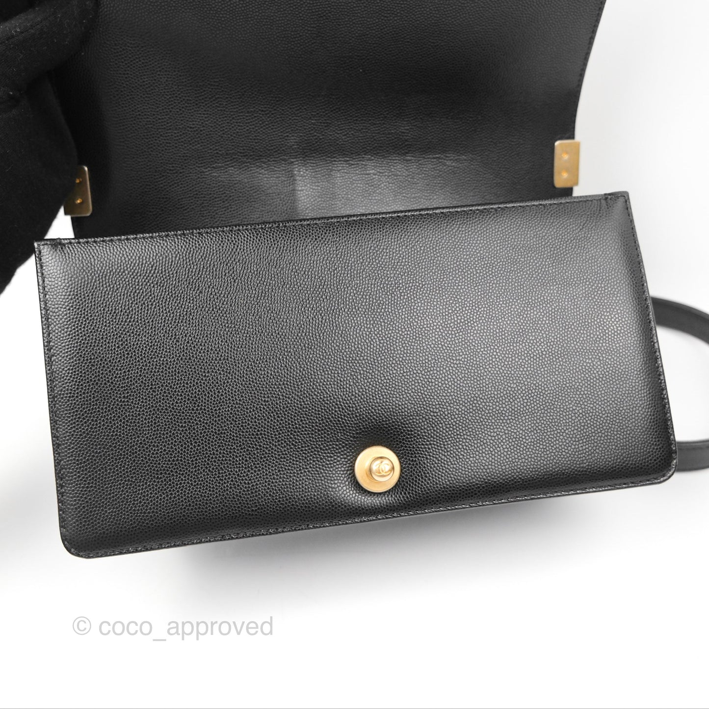 Chanel Quilted Medium Boy Black Caviar Aged Gold Hardware