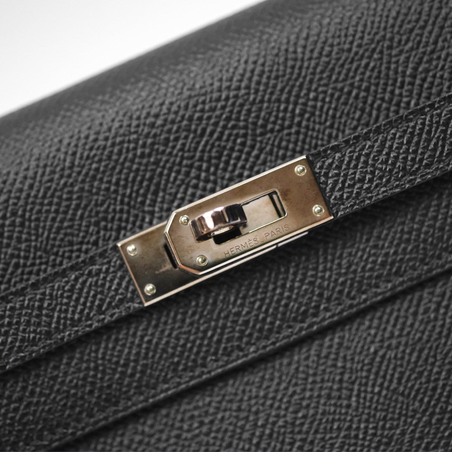 Hermès Kelly Wallet Black Noir 89 Epsom Palladium Hardware