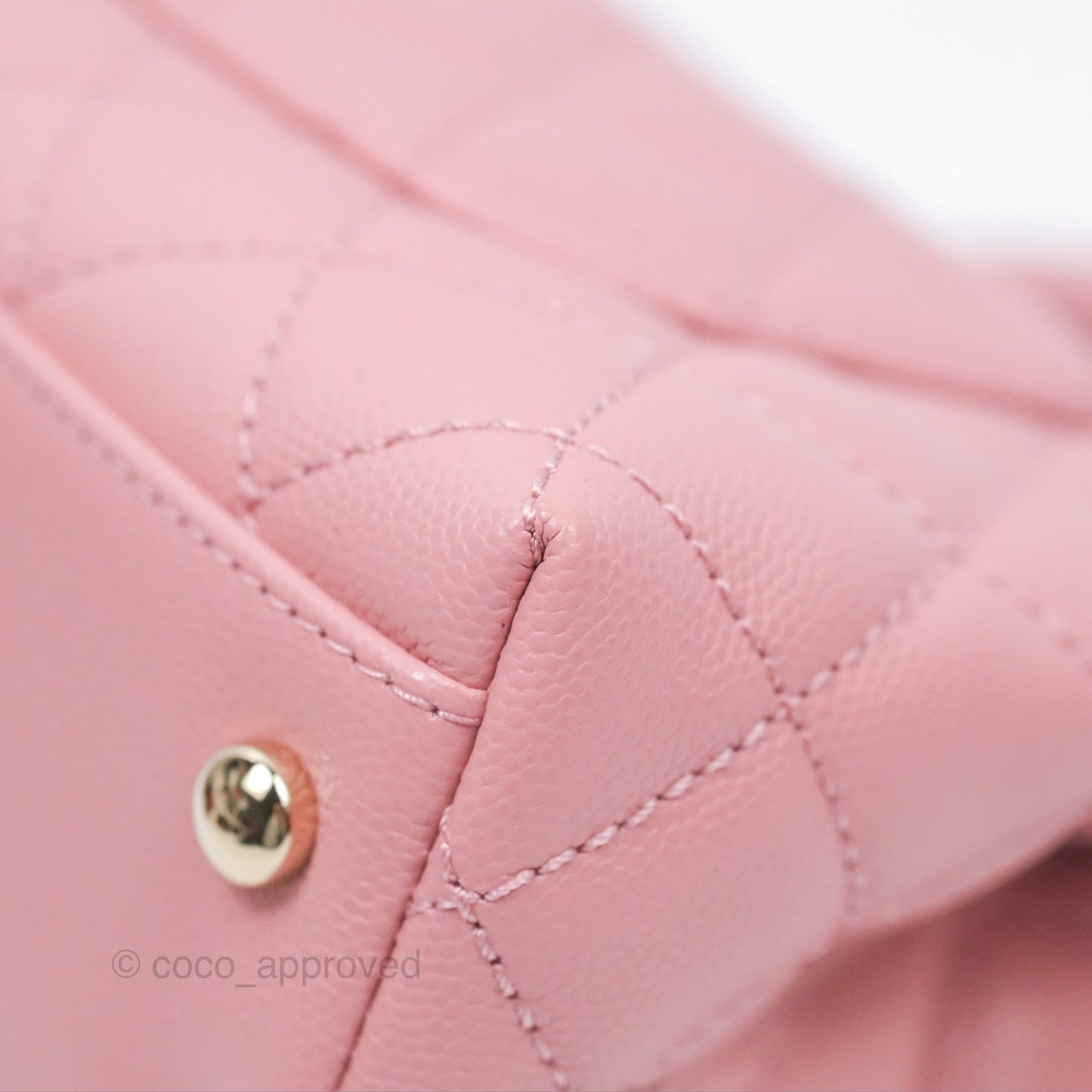 Chanel Mini Coco Handle Quilted Pink Caviar Gold Hardware