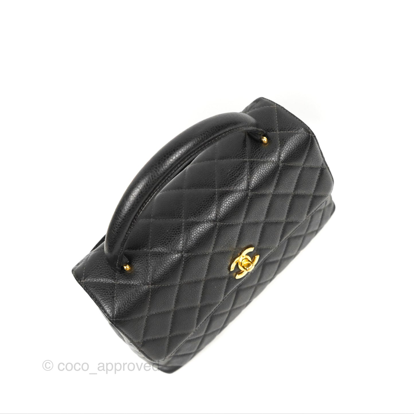 Chanel Vintage Kelly Quilted Flap Bag Black Caviar 24K Gold Hardware