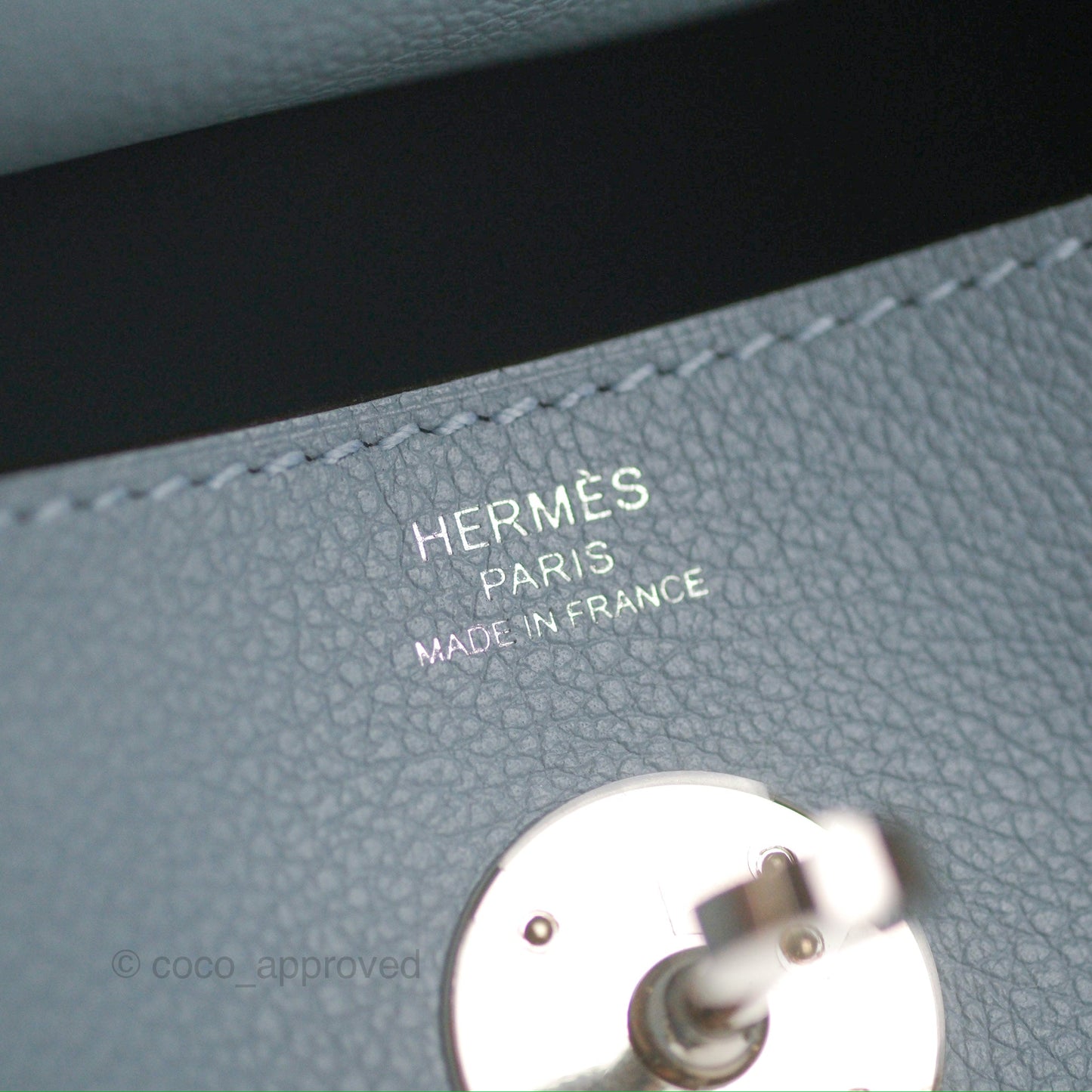 Hermès Lindy 26 Bleu Lin Evercolor Palladium Hardware