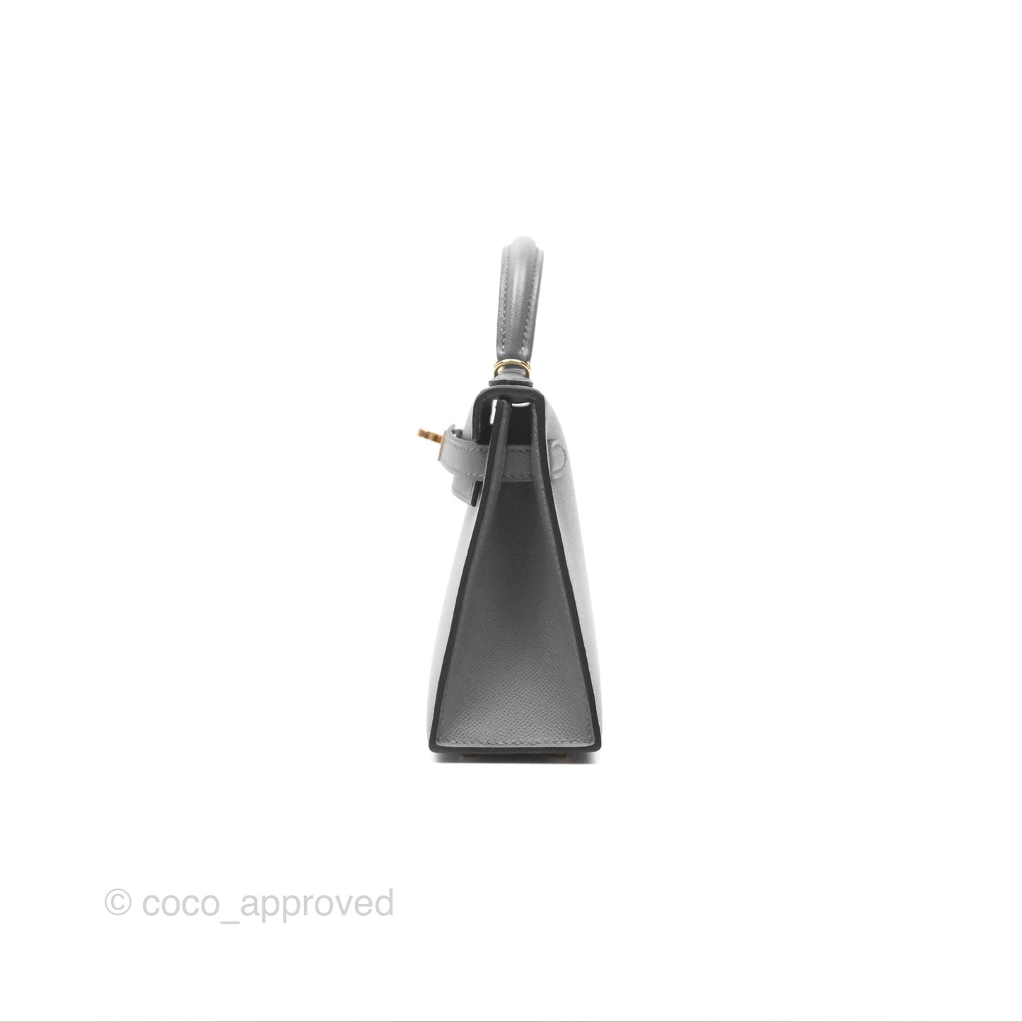 Hermès Mini Kelly II Gris Meyer 0L Madame Leather Gold Hardware