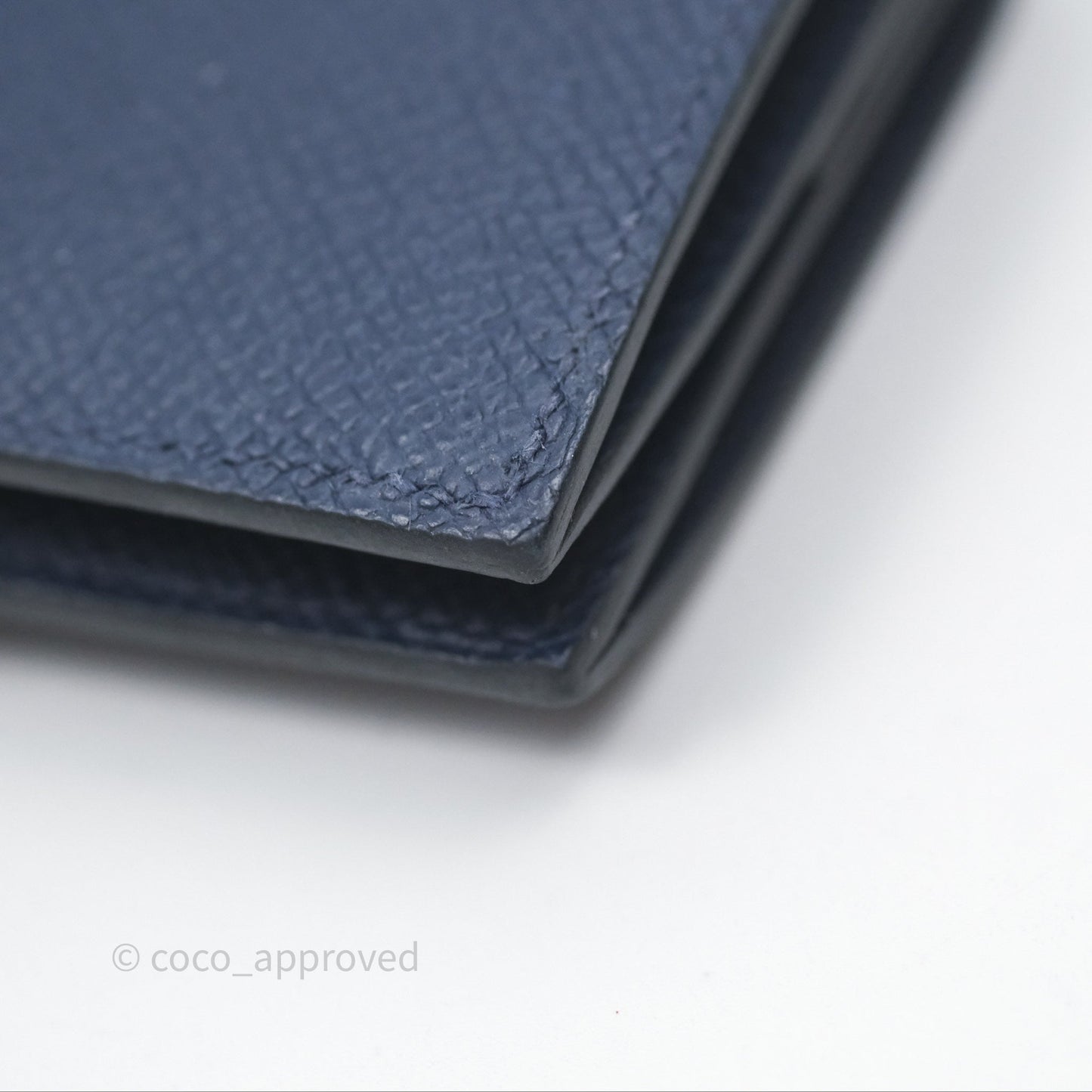 Hermès Bearn Mini Wallet Bleu Saphir 73 Epsom Palladium Hardware