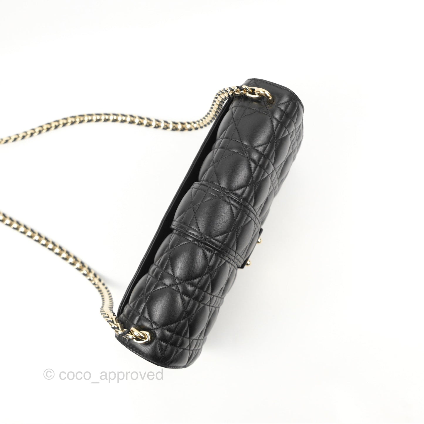 Chanel Medium Miss Dior Flap Bag Black Cannage Lambskin Gold Hardware
