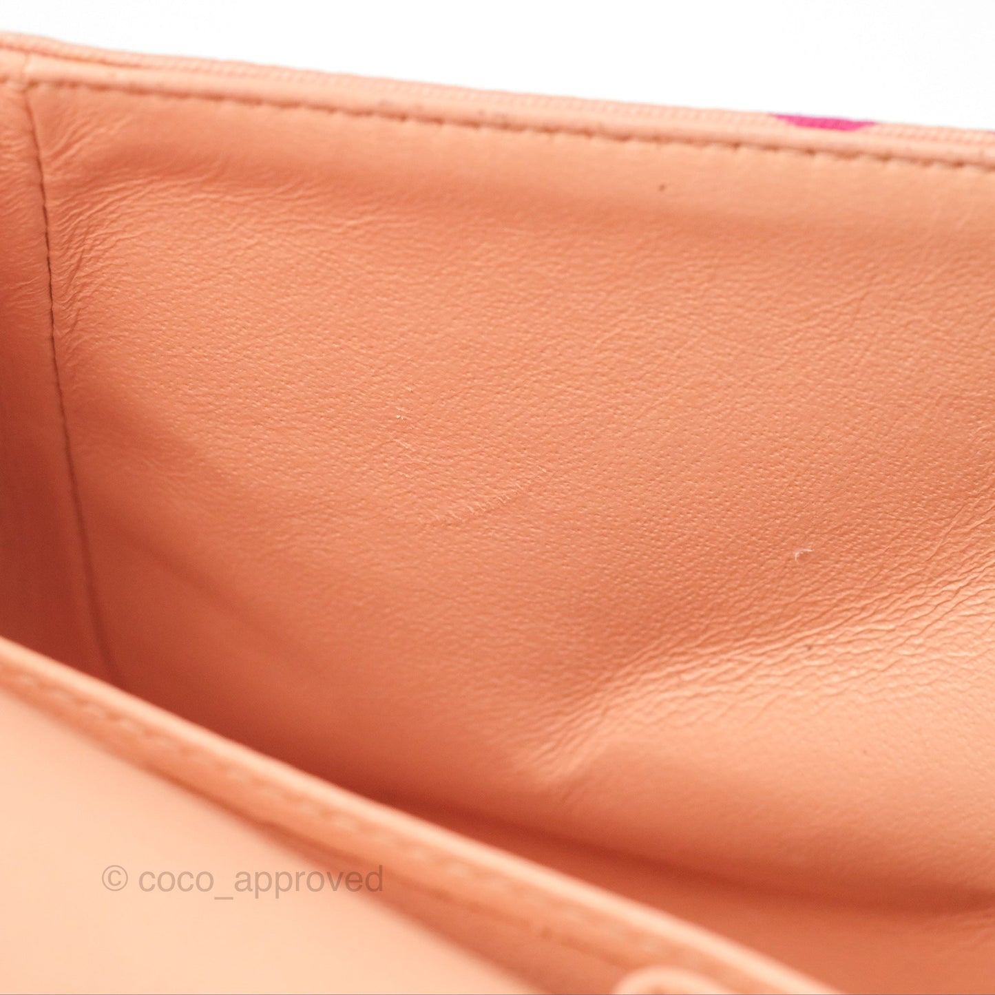 Chanel Coco Logo Medium Classic Flap Quilted Coral Pink Canvas Gold Hardware